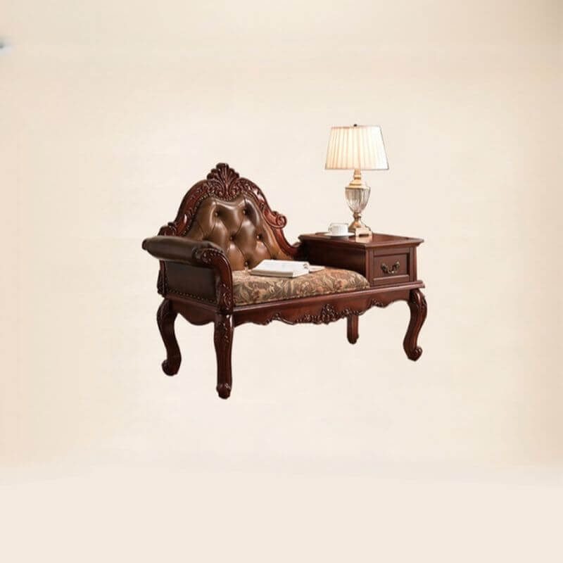 Minimalist Petal Decorated Chaise Lounge Chair with Hidden Storage & Upholstered Seat - Perfect for Living Room, Bedroom or Reading Nook