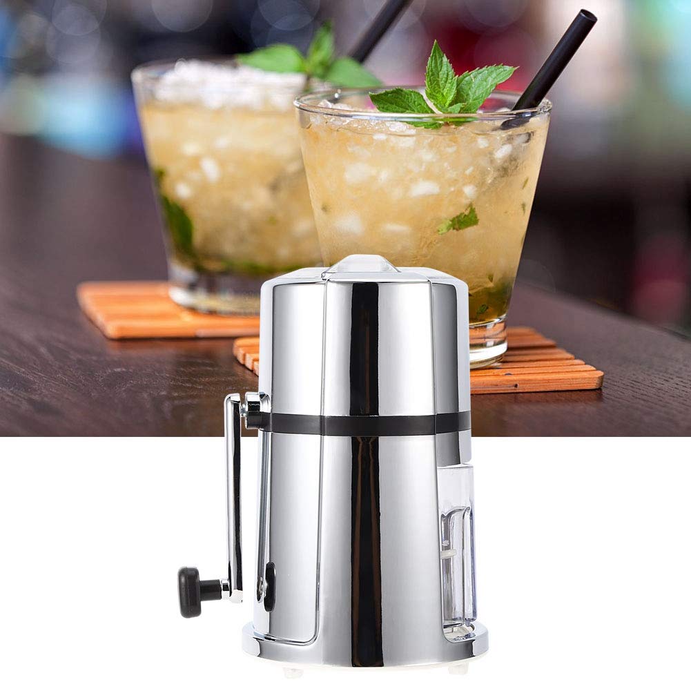 Commercial & Household Manual Ice Crusher - Stainless Steel Portable Ice Shaver Machine for Cocktails, Smoothies & Snow Cones | Perfect for Bars, Restaurants & Home Use