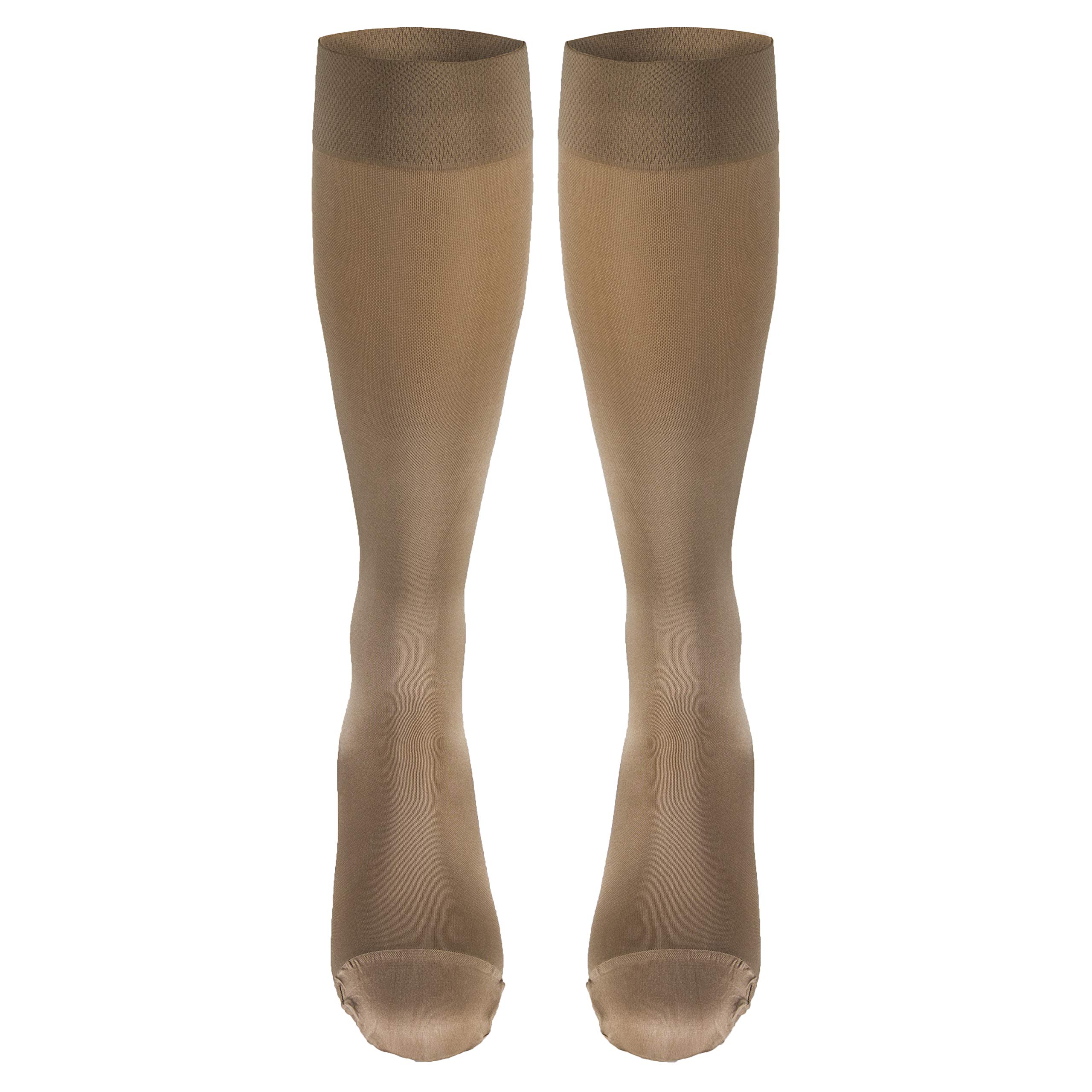 Truform Women's 20-30 mmHg Knee High Compression Stockings - Opaque Beige Small Size for Circulation Support & Varicose Veins Relief - Perfect for Nurses, Travel & Pregnancy