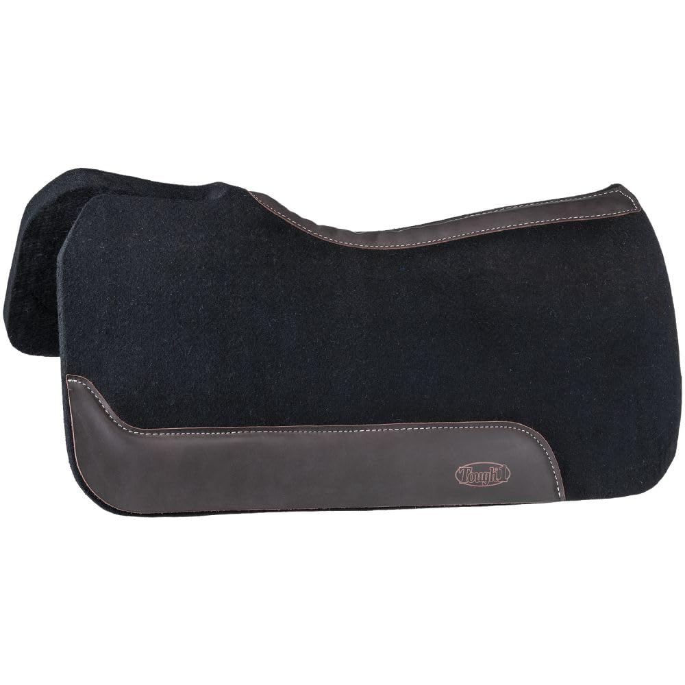 Tough 1 Contour Felt Cutback Saddle Pad - Black | Premium Horse Riding Saddle Pad for Western & English Equestrian Training, Trail Riding & Show Competitions
