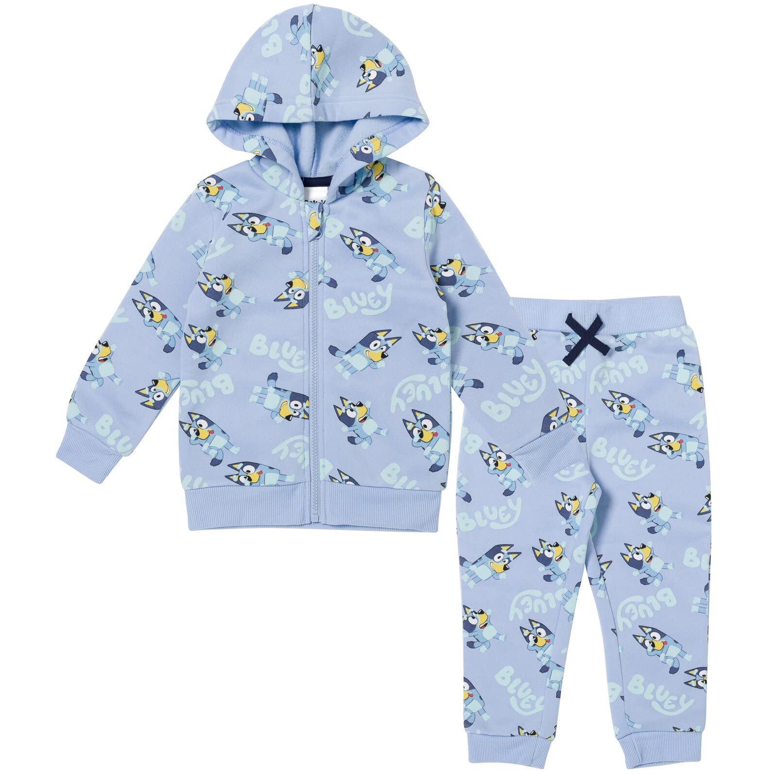 Bluey Fleece Zip Up Hoodie Set for Toddlers & Kids - Soft & Cozy Winter Outfit for Playdates & Family Adventures