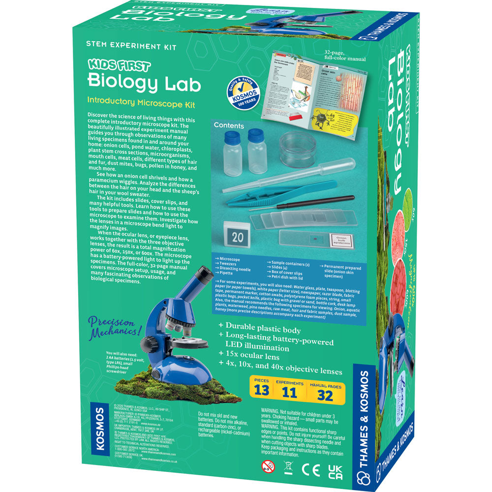 Kids First Biology Lab Kit v2 - STEM Science Experiment Set for Children Ages 8+ | Learn Microscope Basics & Cell Biology | Perfect for Homeschooling & Classroom Science Projects