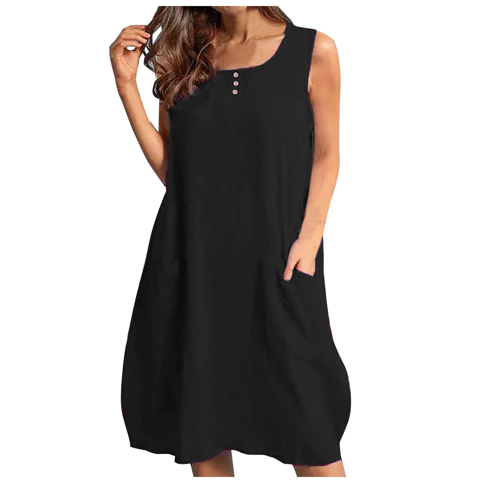 Women's Linen Dresses for Summer & Spring | Casual Vintage Style Cute Outfits | Perfect for Birthday Parties, Beach Vacations & Weekend Brunch