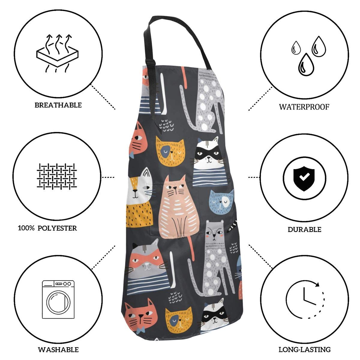 Adjustable BBQ Apron for Men & Women - Durable Grilling Apron with Pockets - Perfect Cooking Apron for Outdoor Barbecue, Camping & Backyard Parties