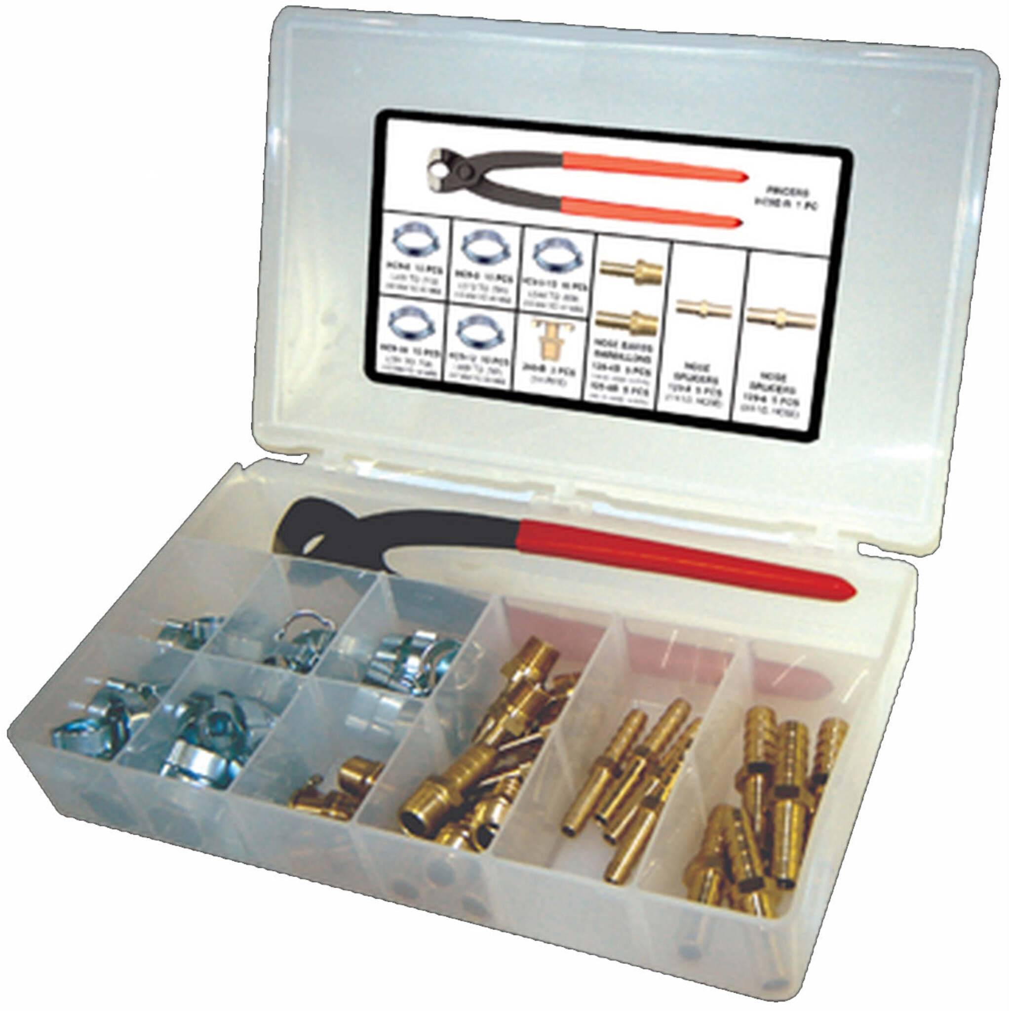 **Accutek FKAR 1 - 74-Piece Air Hose Repair Kit with Clamps, Hose Barbs, Splicers & Pinch Clamp Tool - Portable Field & Shop Solution for Pneumatic Systems, DIY, and Automotive Repairs**