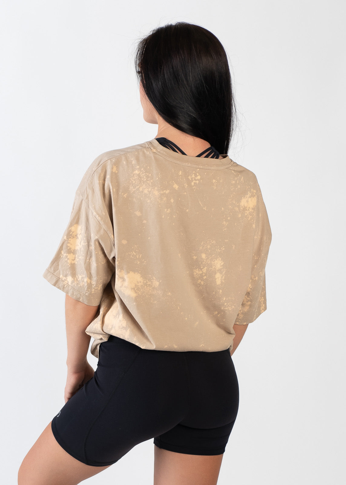 Oversized T-Shirt for Women - Soft Bleached Khaki Cotton Tee | Loose Fit Casual Shirt for Streetwear, Loungewear & Everyday Outfits