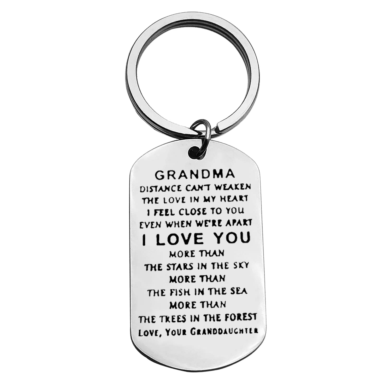 Personalized Grandma Keychain - Engraved Christmas, Birthday & Mother's Day Gift for Grandma, Nana, Nanny - Thoughtful Present from Grandchildren - Perfect for Key Rings, Handbags & Special Occasions