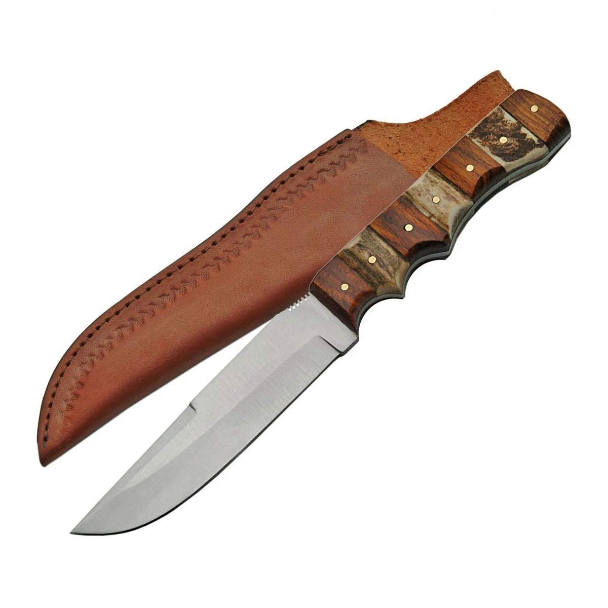 SZCO Supplies Premium Finger Grip Hunter Knife - High Carbon Steel Blade, Ergonomic Handle for Outdoor Survival, Hunting, Camping & Bushcraft Activities