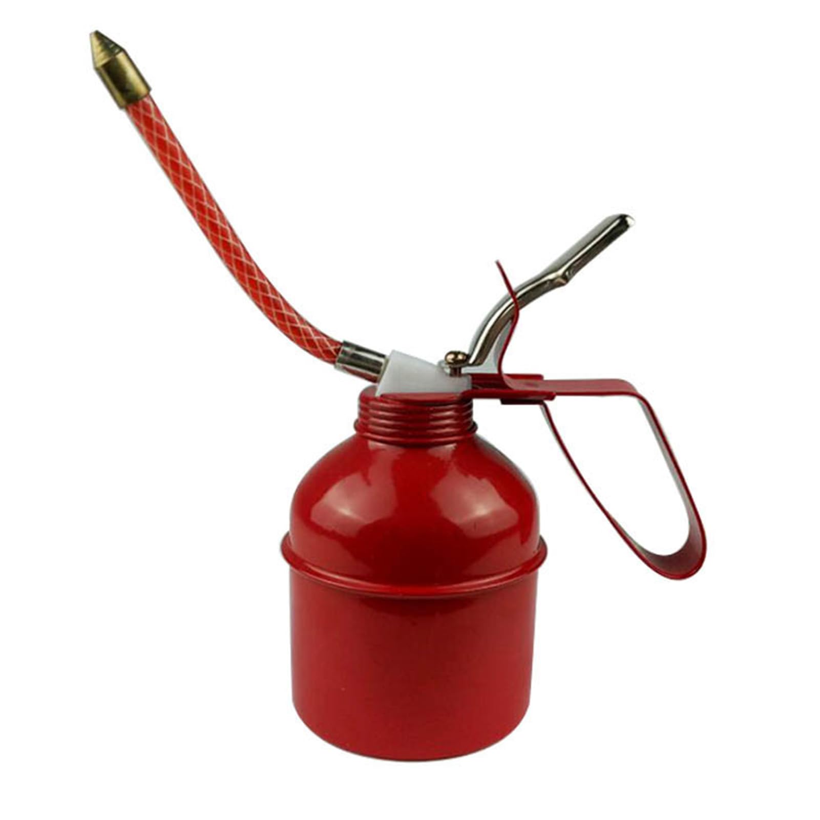 400ml Metal Oil Can Pump - Manual Oil Dispenser with Hose for Automotive, Machinery & Vehicle Maintenance - Perfect for Lubricating Engines, Gears & Tools