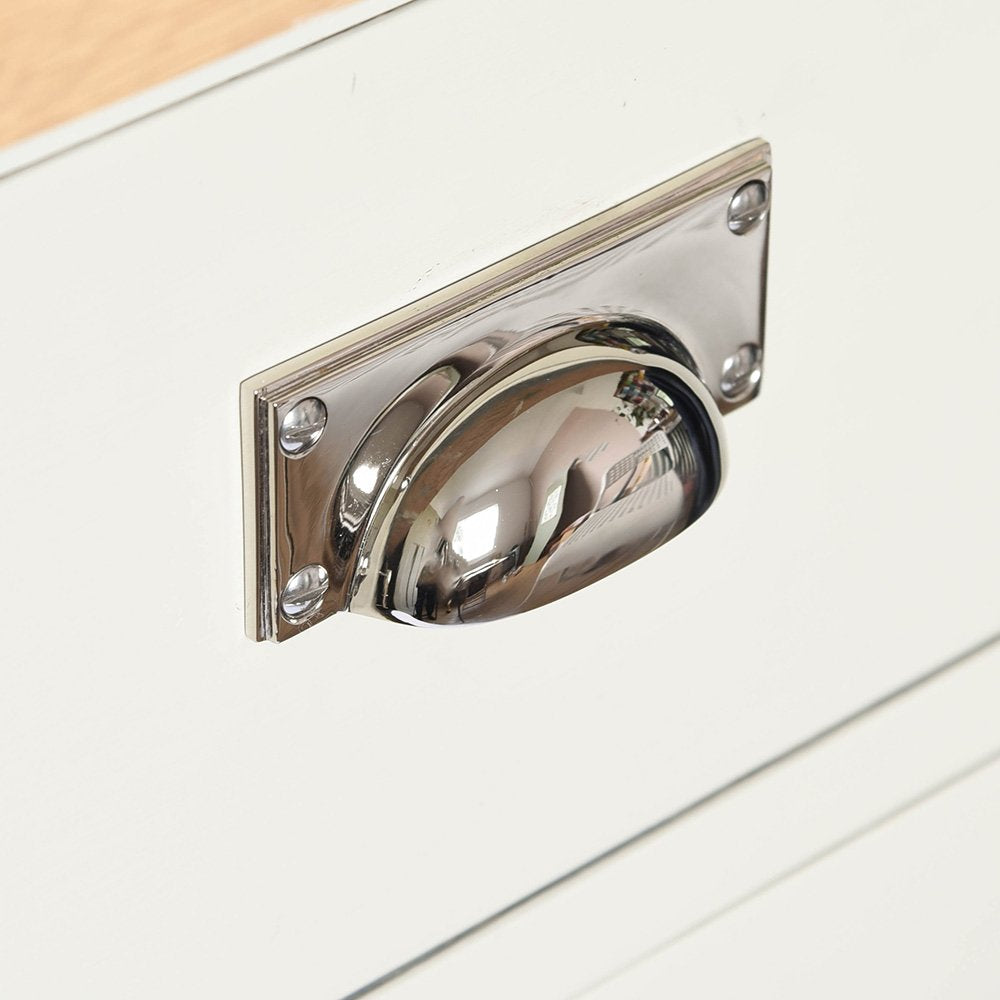 Vintage Polished Nickel Art Deco Hooded Drawer Handle - Elegant Cabinet & Furniture Hardware for Kitchen, Bathroom, Dresser & Vintage Home Decor