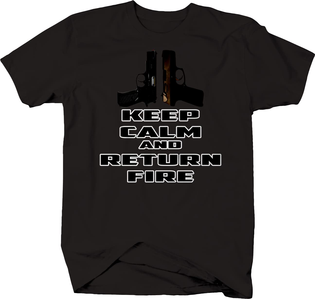 Keep Calm Return Fire Gun 9mm 1911 Softstyle T-Shirt - Funny Shooting Range & Gun Enthusiast Apparel - Perfect for Range Days, 2A Support & Patriotic Outfits
