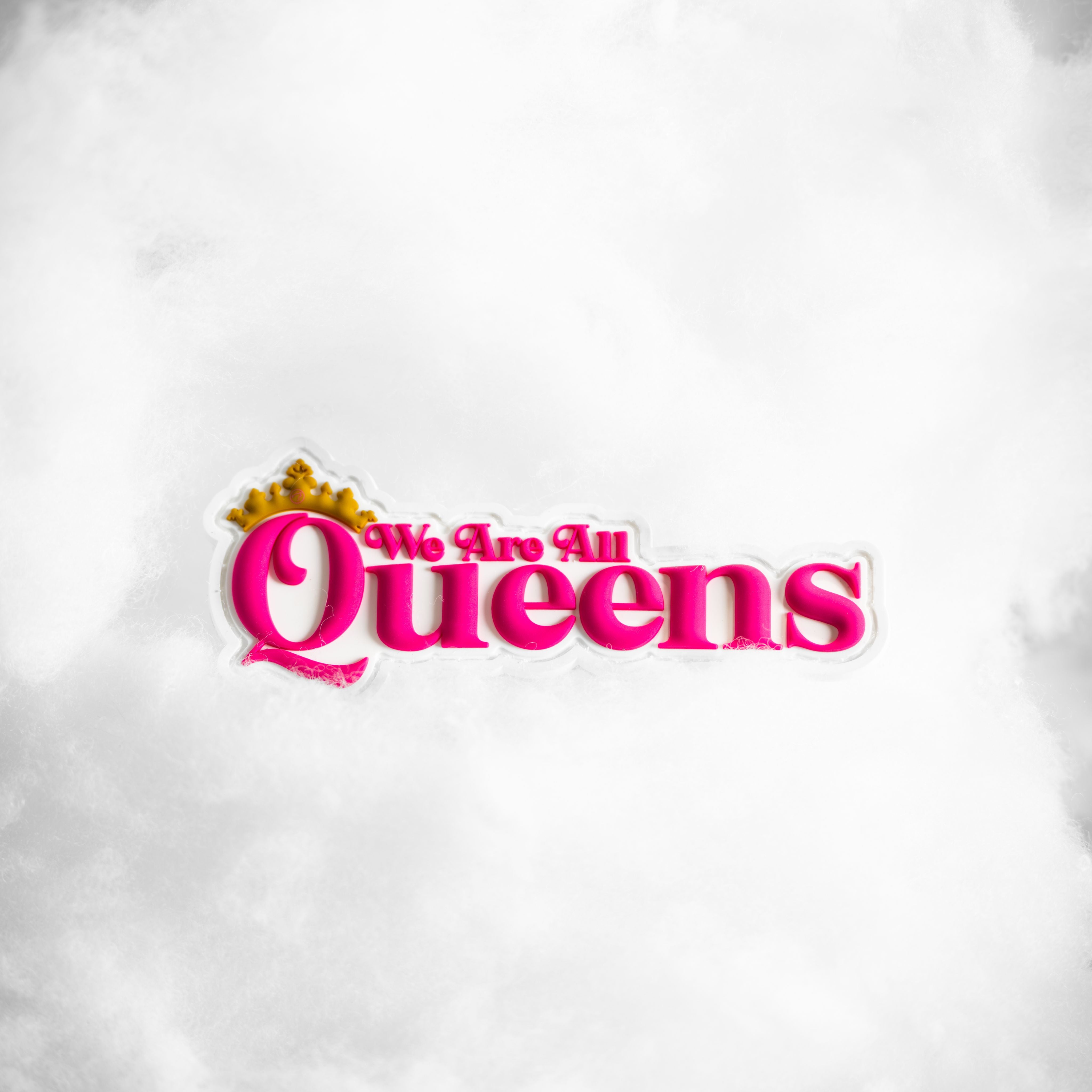We Are All Queens Iron On Patch - Motivational Embroidered Badge for Jackets, Bags & DIY Crafts - Perfect for Women Empowerment & Self-Expression