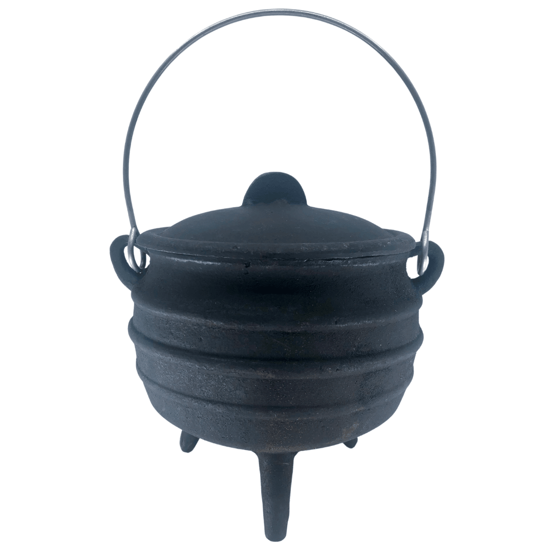 Large 11cm Cast Iron Cauldron with Lid - Perfect for Halloween Decor, Witchcraft Supplies & Outdoor Cooking