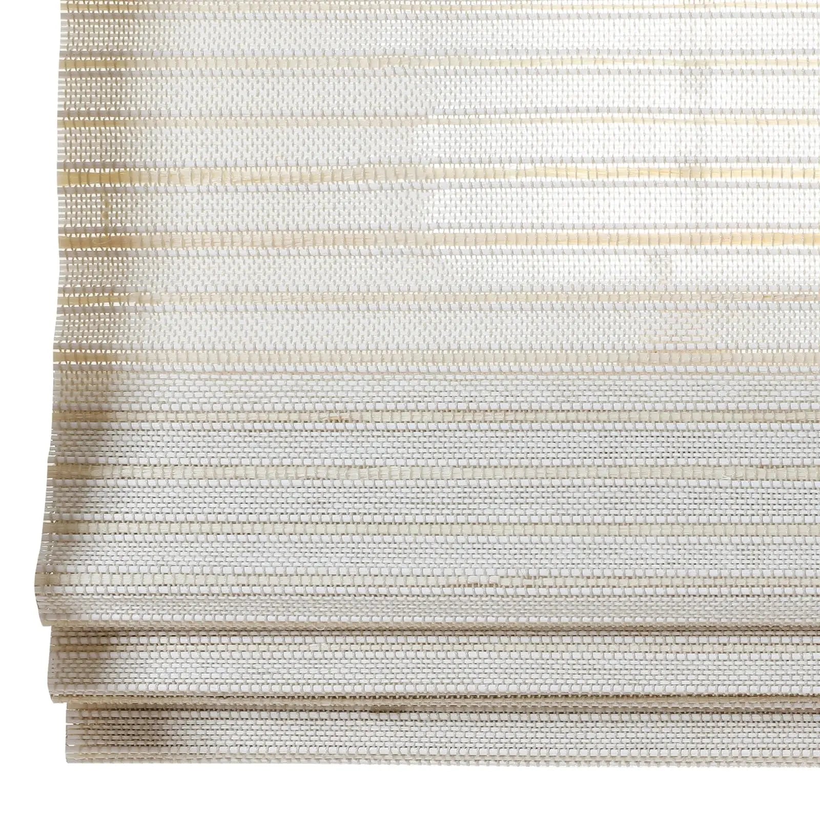 Natural Bamboo Woven Paper Window Shade - Marble White | Eco-Friendly Roman Blinds for Living Room & Bedroom Decor