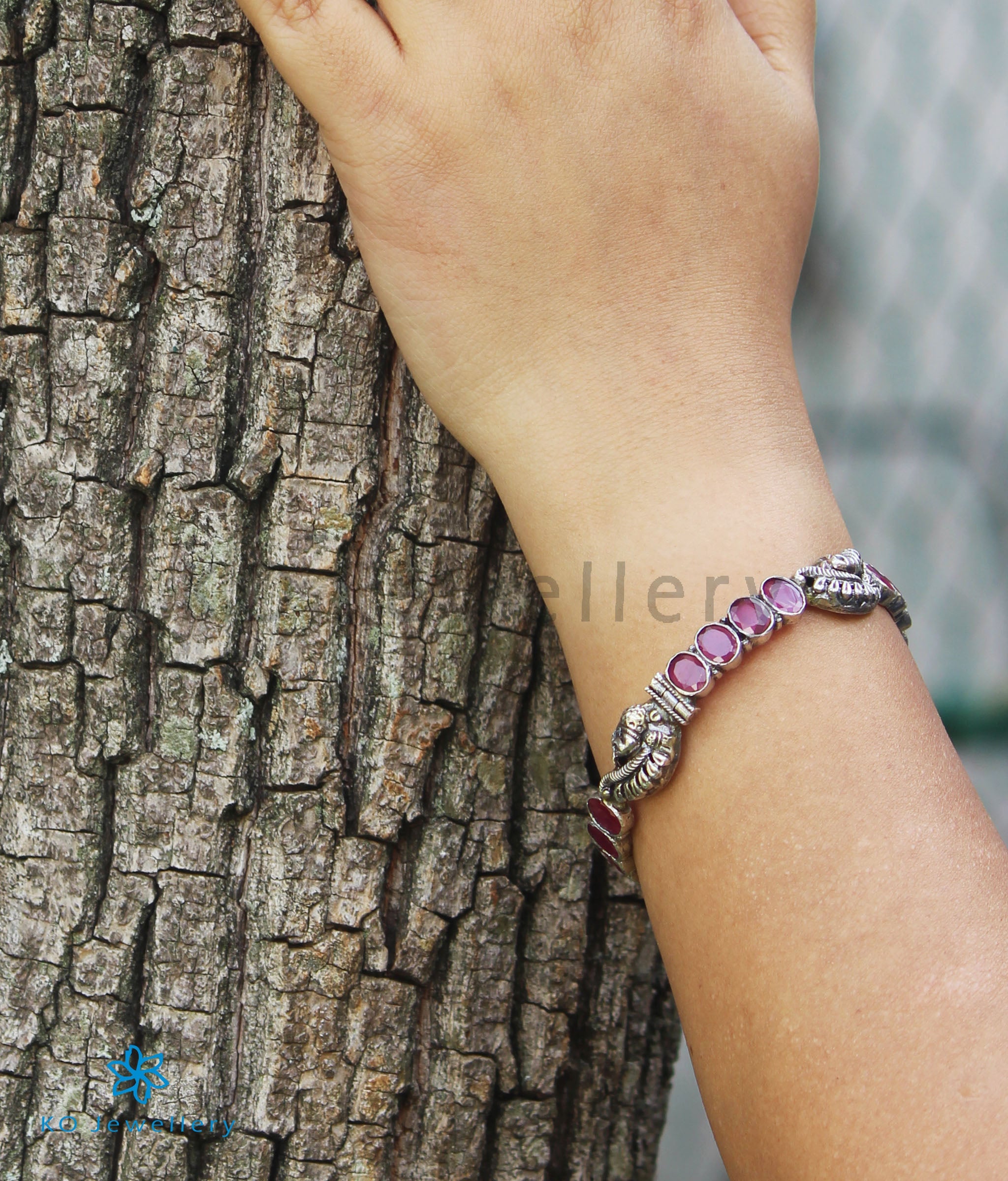 Anulasya Silver Kemp Peacock Bracelet - Oxidized Finish, Adjustable Sizes (2.2/2.4/2.6/2.8 inches) - Handmade Indian Jewelry for Women, Perfect for Weddings, Festivals & Boho Fashion
