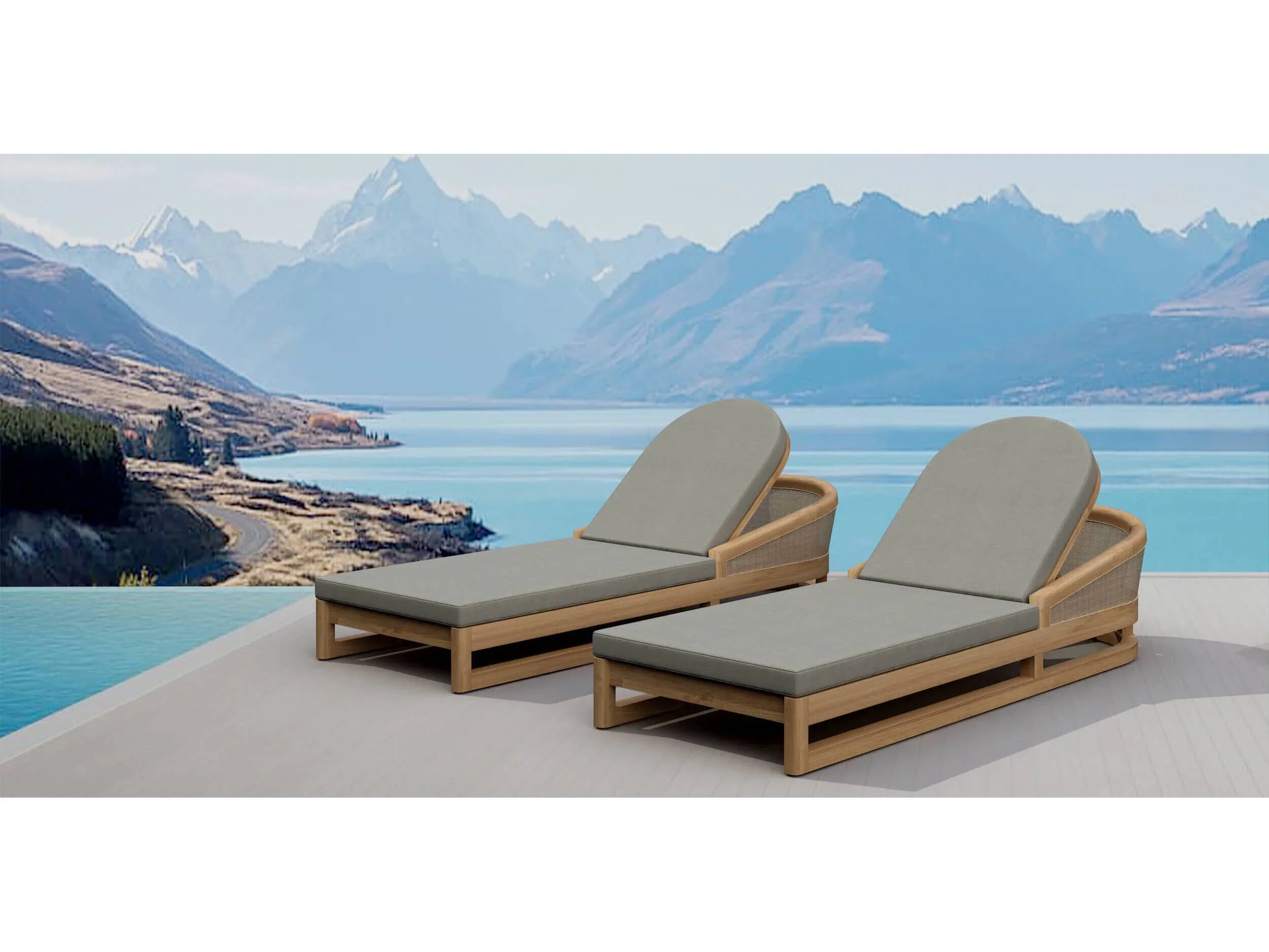 Anderson Teak 2-Piece Catania Sun Lounger Set (SET 339) - Premium Outdoor Patio Furniture for Poolside, Beach & Garden Relaxation