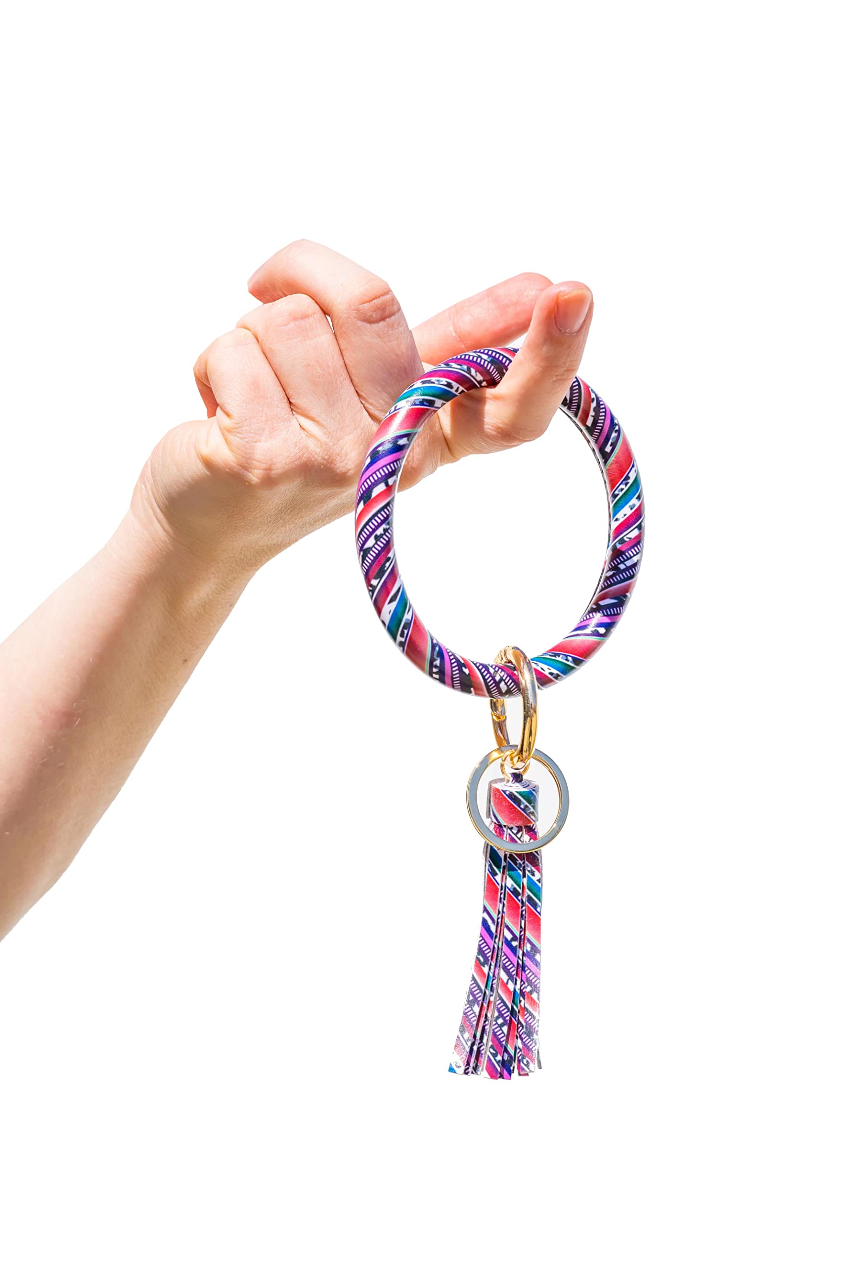 Krediz Key Ring Tassel Bracelet with Removable Clasp - Leather Wristlet Bangle for Women (4