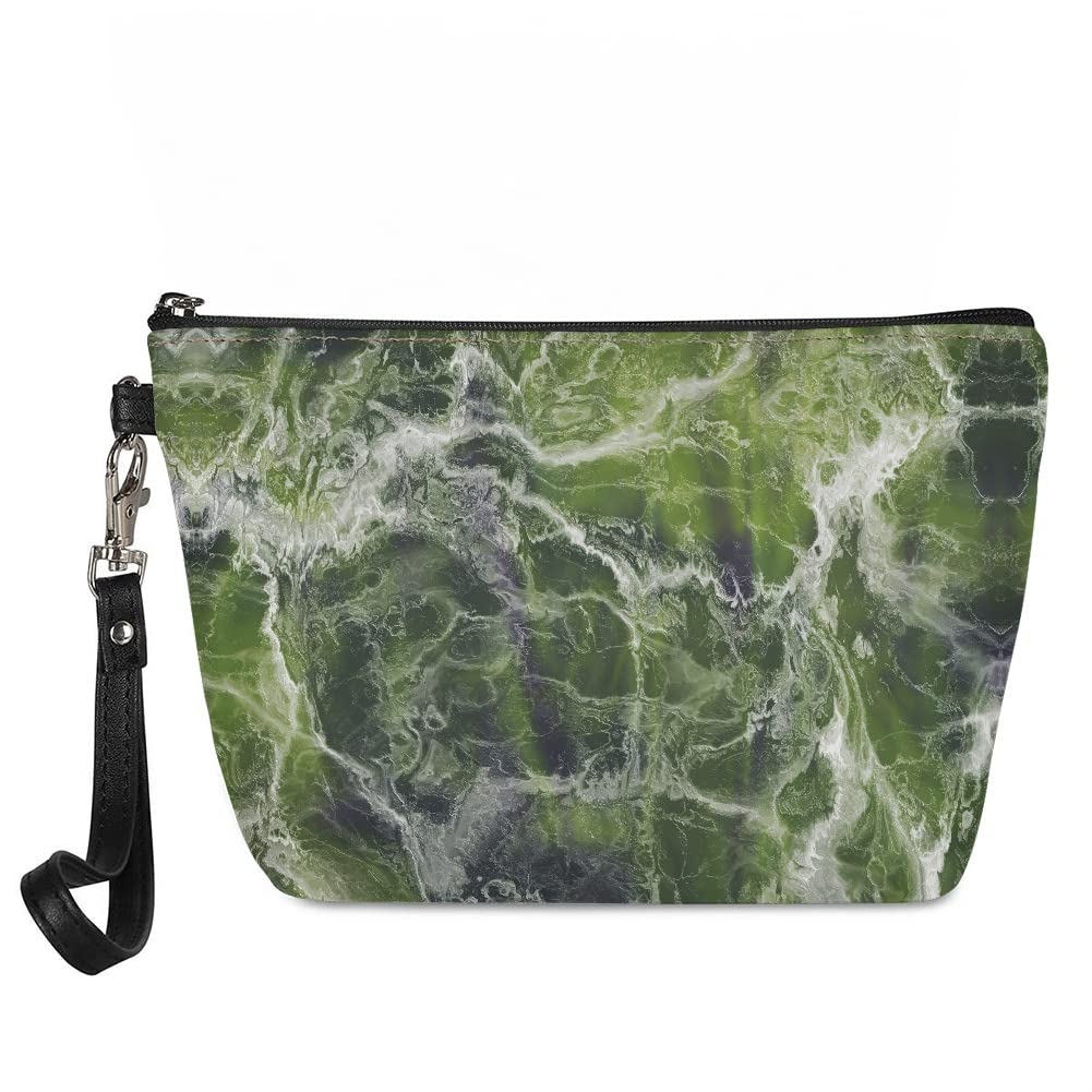 JooMeryer PU Leather Makeup Bag - Travel Toiletry Organizer for Women, Green - Perfect for Gym & Vacation