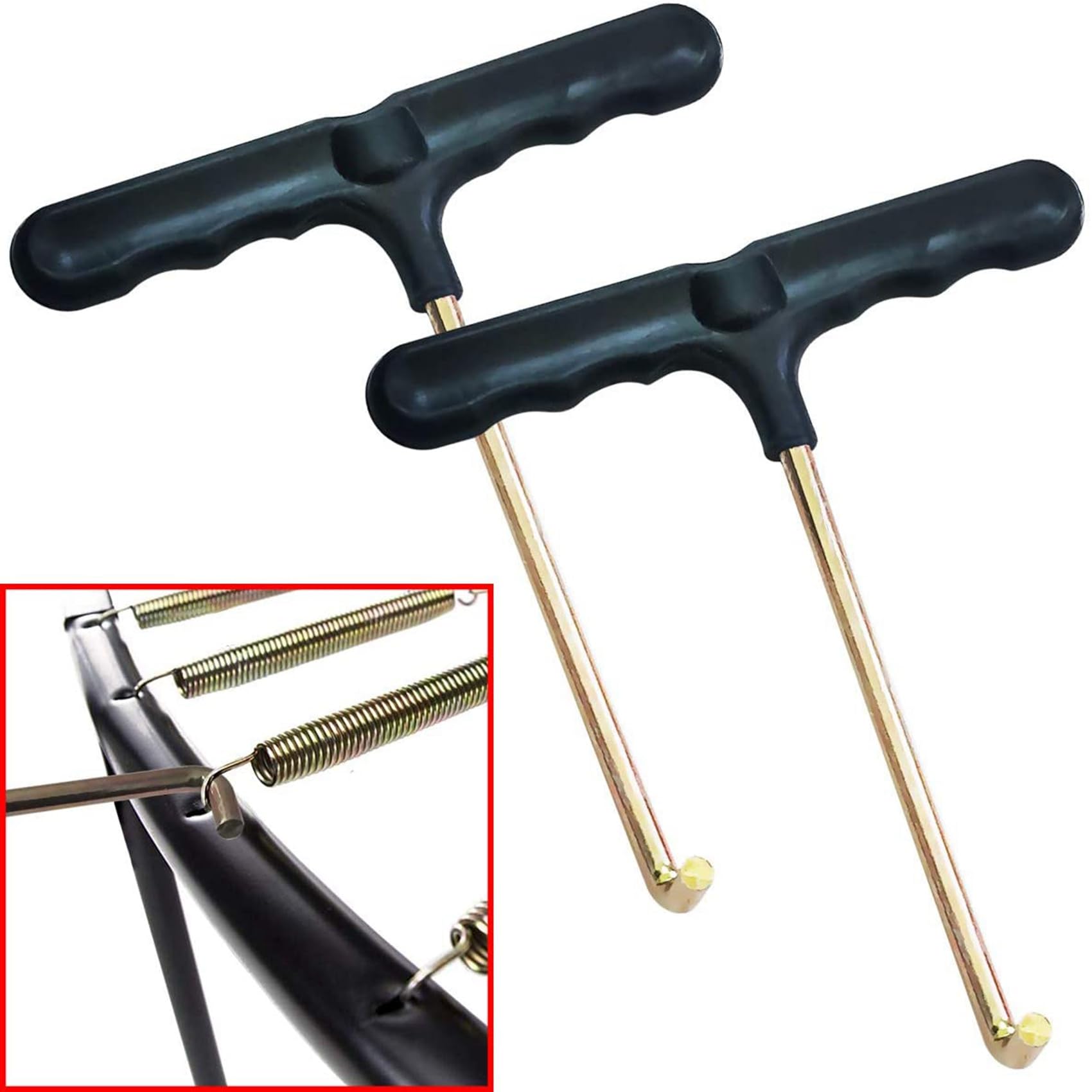 2Pcs Trampoline Spring Puller Tool - Heavy Duty T-Handle Spring Hook for Easy Trampoline Maintenance & Repair | Perfect for Home, Backyard, and Gym Use
