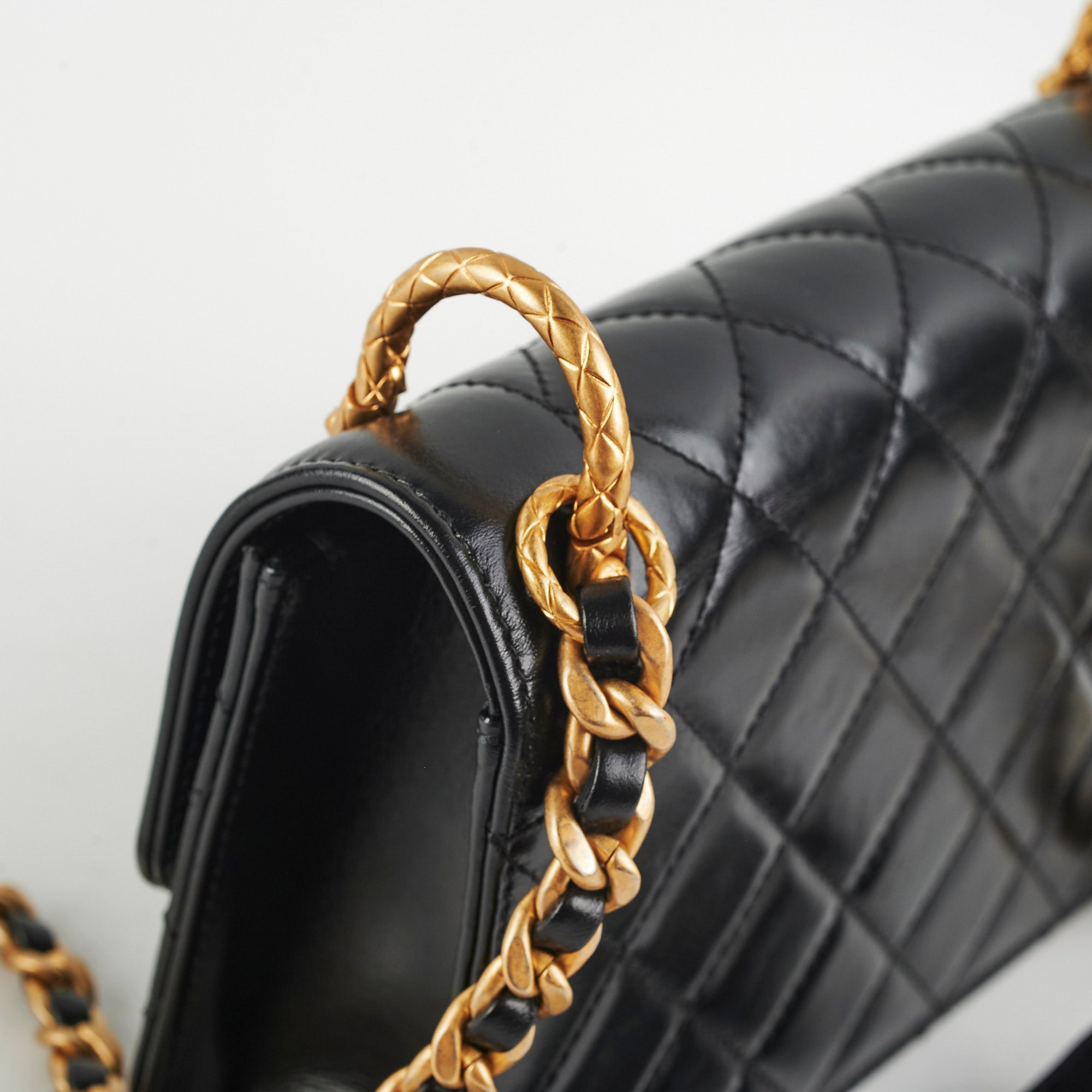 Authentic Chanel Calfskin Quilted Mini Coco Ring Flap Bag Black with Microchip 2021 - Luxury Crossbody Purse for Women, Perfect for Date Night & Evening Events