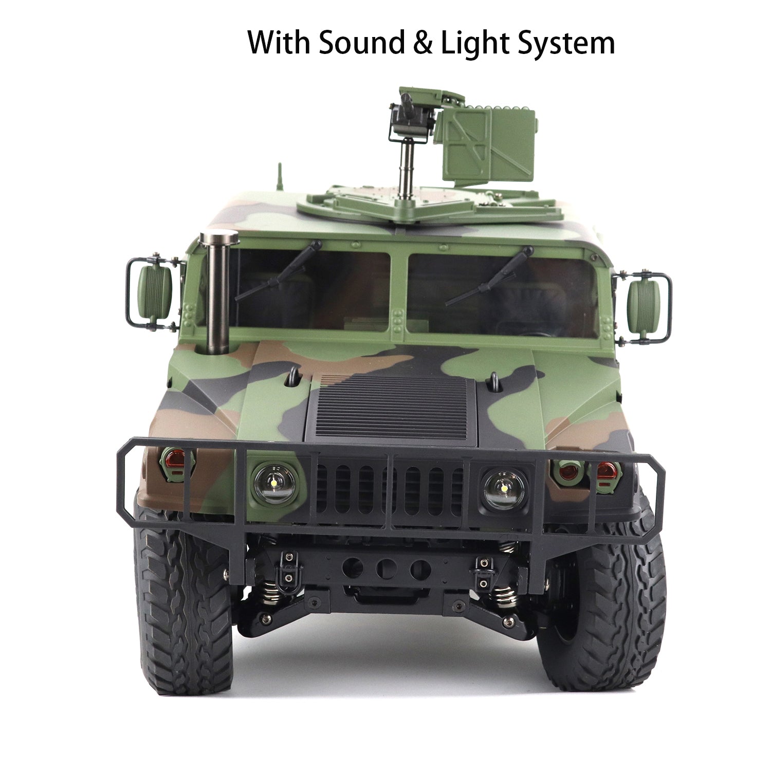 1/10 Scale 2.4GHz 16CH Remote Control RC HG Racing Car 4WD Off-Road Military Vehicle P408 with 2-Speed ESC, LED Lights & Sound System - 30KM/H High Speed - Perfect for Outdoor Racing, Backyard Driving & RC Car Enthusiasts