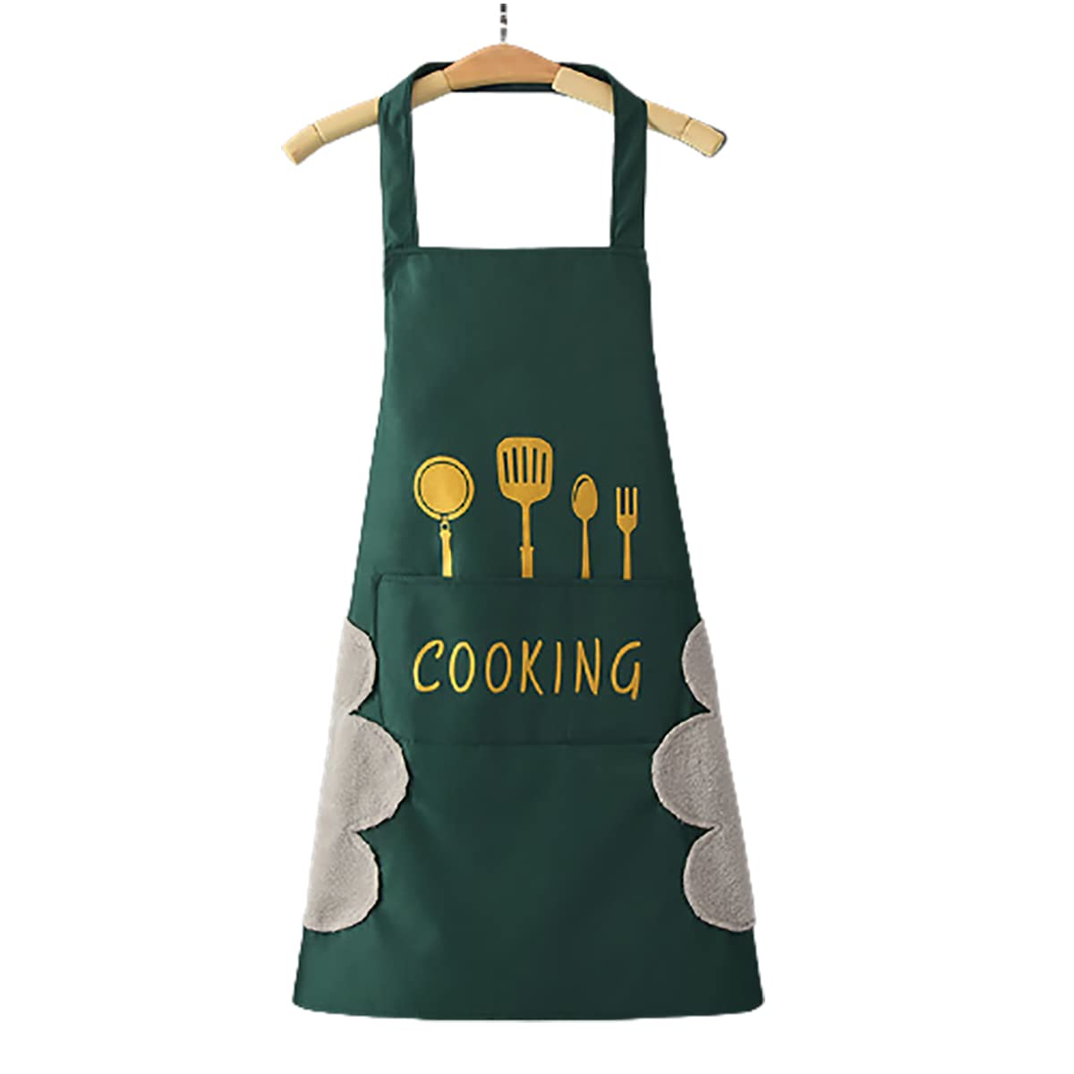 Waterproof Kitchen Aprons for Women & Men - Large Pocket & Creative Hand Wiping Design - Ideal for Cooking, Baking, BBQ & Home Cleaning