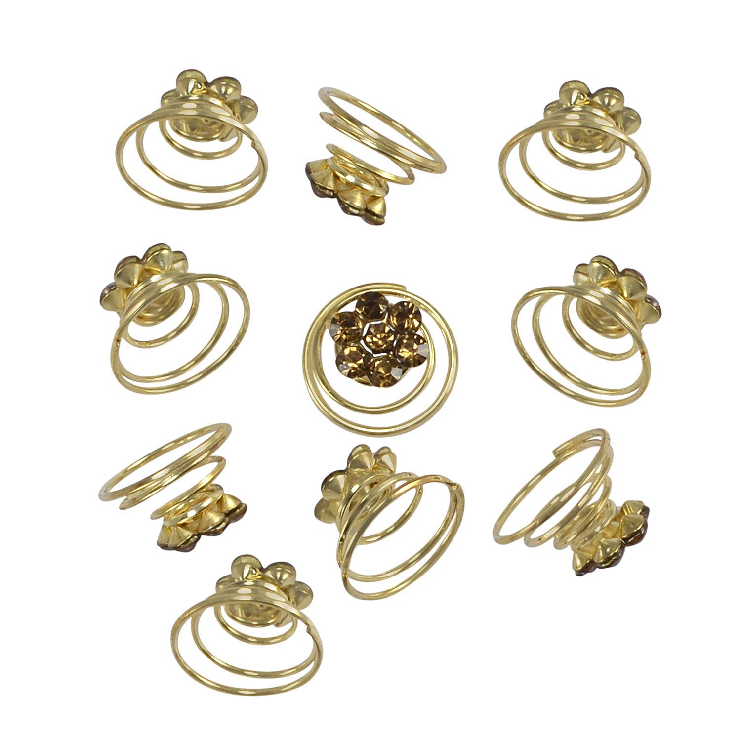 AAINAA 12-Pack Spring Hair Clips for Women & Girls - Elegant Floral Hairpins for Wedding, Bridal, Party & Daily Use - Hair Accessories Set (Juda Pins)
