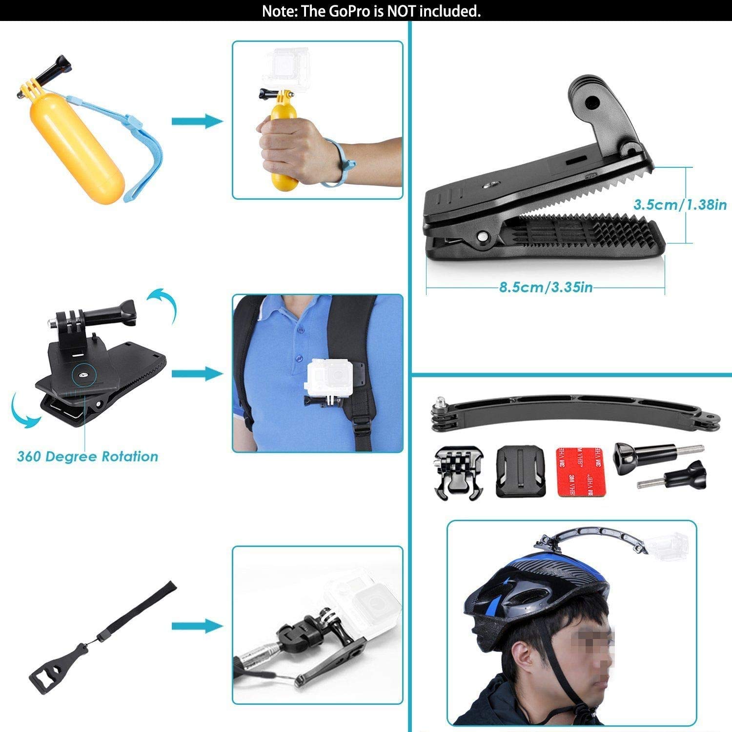 Navitech 50-in-1 Action Camera Accessories Kit with Durable EVA Case - Compatible with LETSCOM 4K 60FPS WiFi Sports Camera | Perfect for Vlogging, Diving, Cycling & Outdoor Adventures