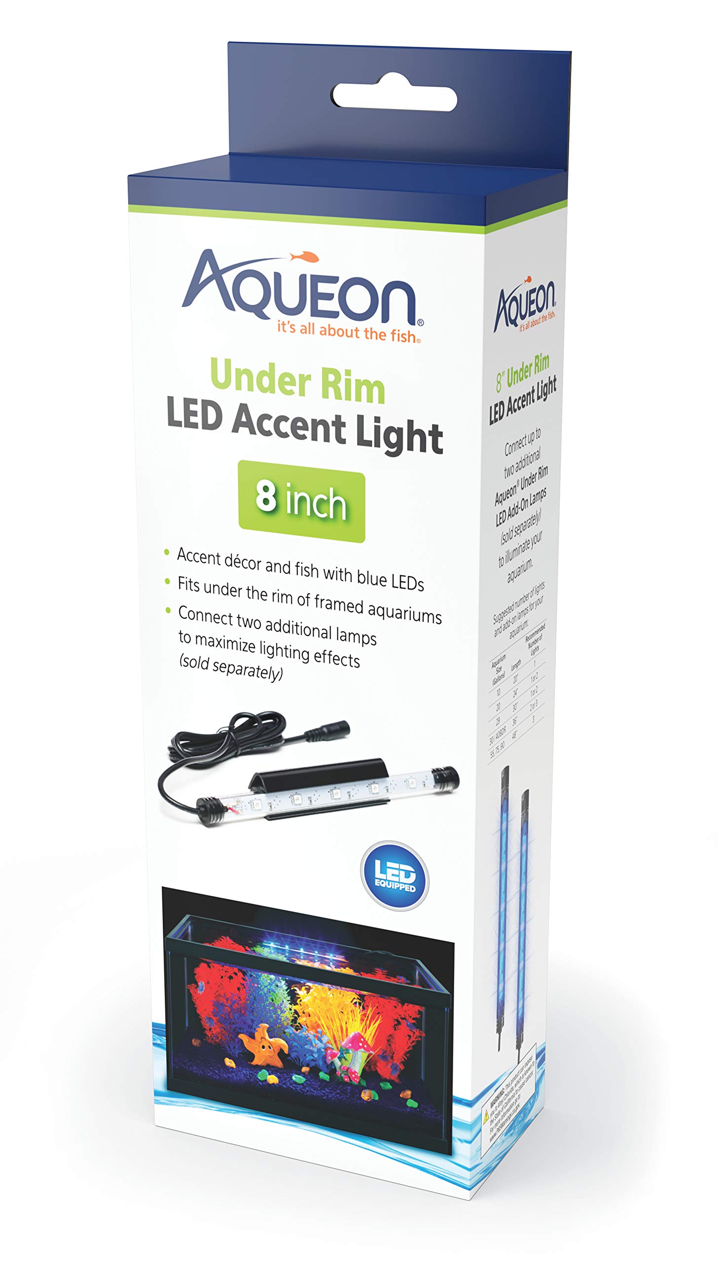 Aqueon Under Rim LED Accent Light - Aquarium Lighting for Fish Tank Decor | Perfect for Freshwater & Saltwater Tanks, Night Viewing & Accent Illumination
