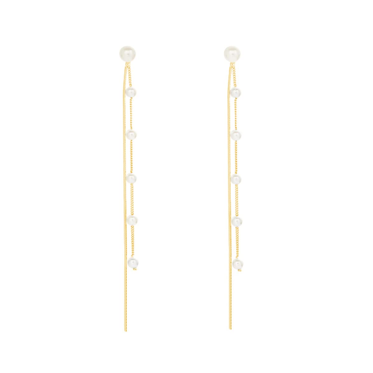 SLUYNZ 925 Sterling Silver Simulated Shell Pearl Dangle Earrings for Women - Elegant Long Chain Tassel Earrings for Wedding, Party & Formal Occasions