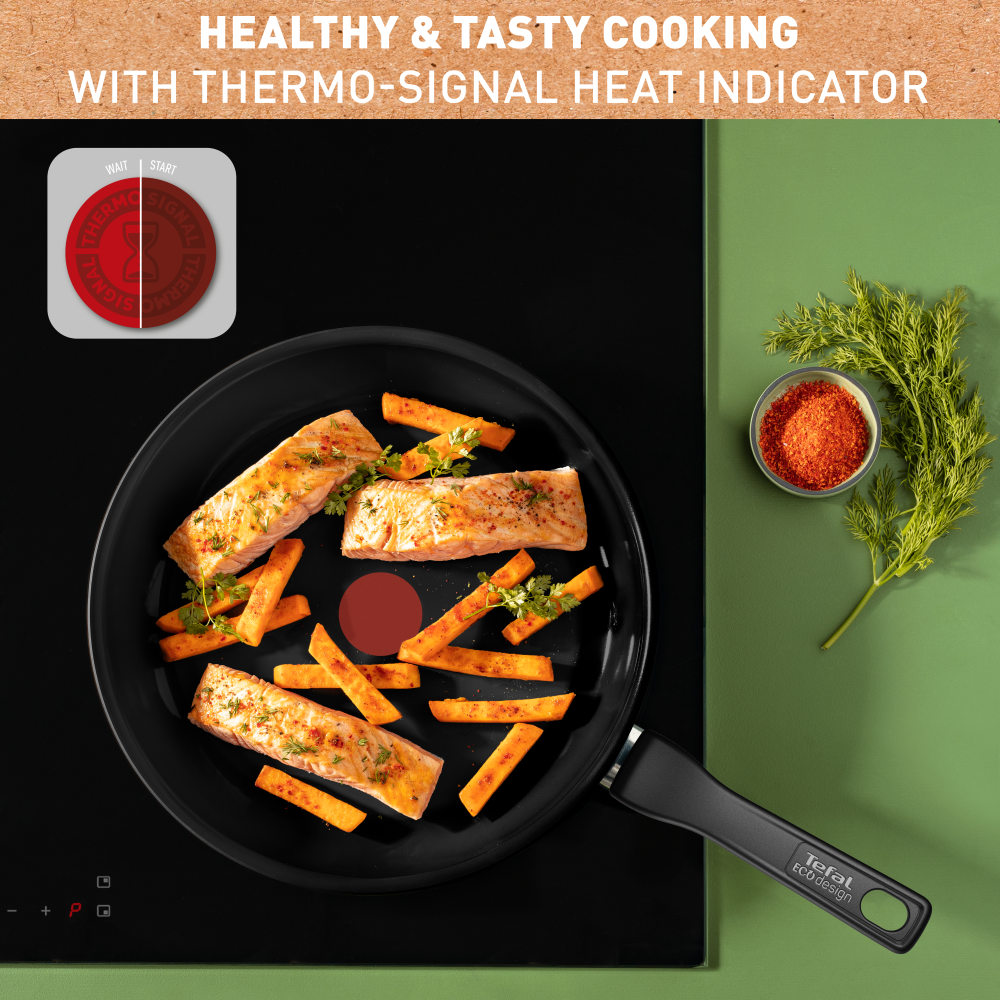 Tefal Renew Black Ceramic Non-Stick Frypan 20cm - Healthy Cooking, Easy Clean - Perfect for Frying, Sautéing & Omelets