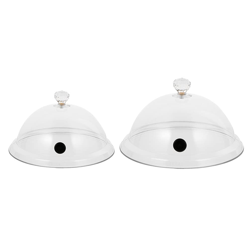 DOITOOL 2-Pack Transparent Kitchen Food Covers - BPA-Free Plastic Smoky Food Domes for Microwave, Dining, and Party Buffet Serving