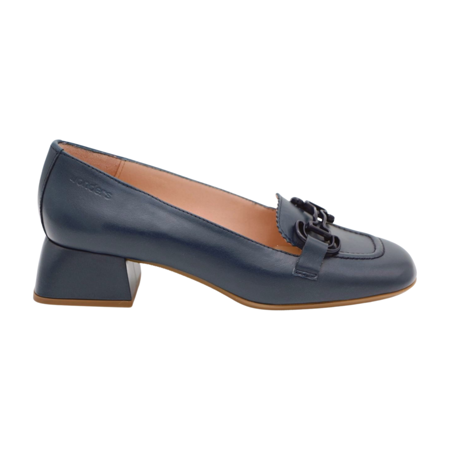 Premium Navy Leather Loafers for Men with Silver Buckle – Classic Slip-On Dress Shoes for Business, Office & Casual Wear – D1221 Style