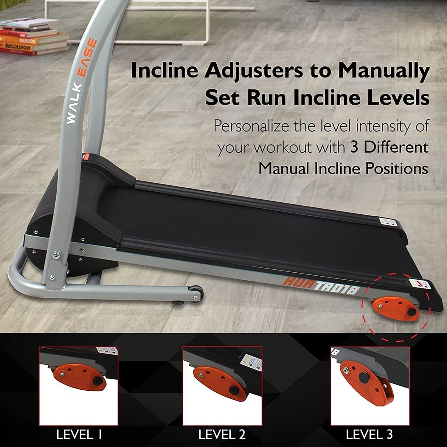 Hurtle Electric Folding Treadmill for Home Use - Compact Cardio Exercise Machine with 12 Training Modes, 3 Incline Levels & Bluetooth Connectivity - Perfect for Walking, Running & Home Workouts in Small Spaces