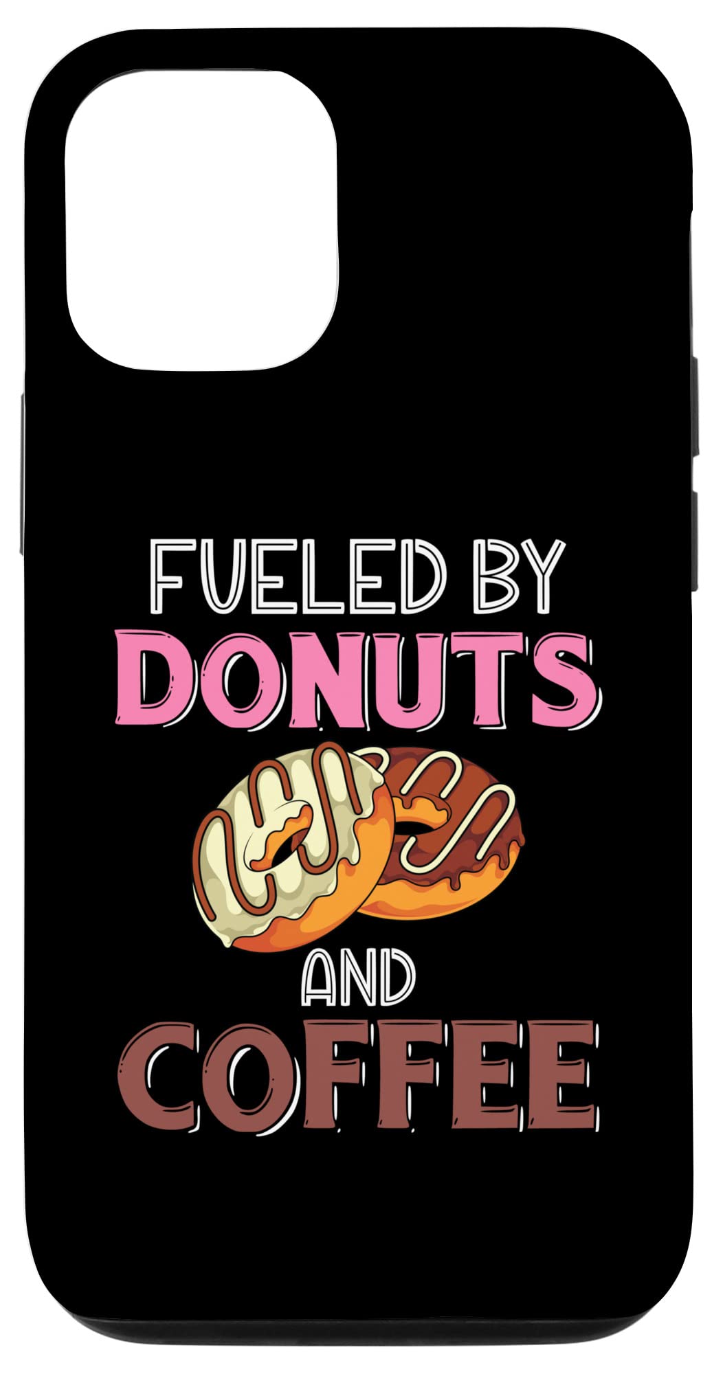 Funny Donuts & Coffee iPhone 12/12 Pro Case - Cute Food Lover Protective Phone Cover for Women & Men - Perfect Gift for Birthday, Office, Daily Use