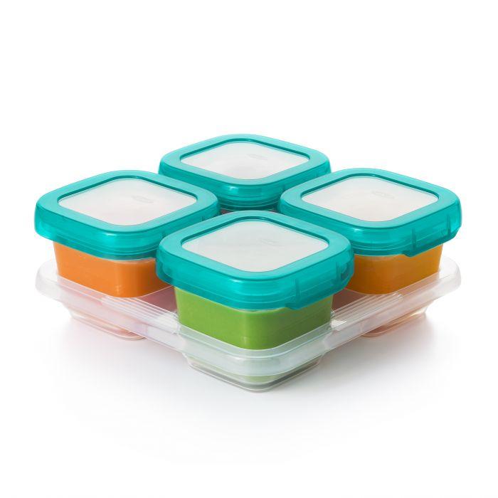 Oxo Tot Baby Blocks Freezer Storage Containers (6 oz) - BPA-Free Food Containers for Baby Puree, Breast Milk & Snacks - Perfect for Daycare, Travel & Meal Prep