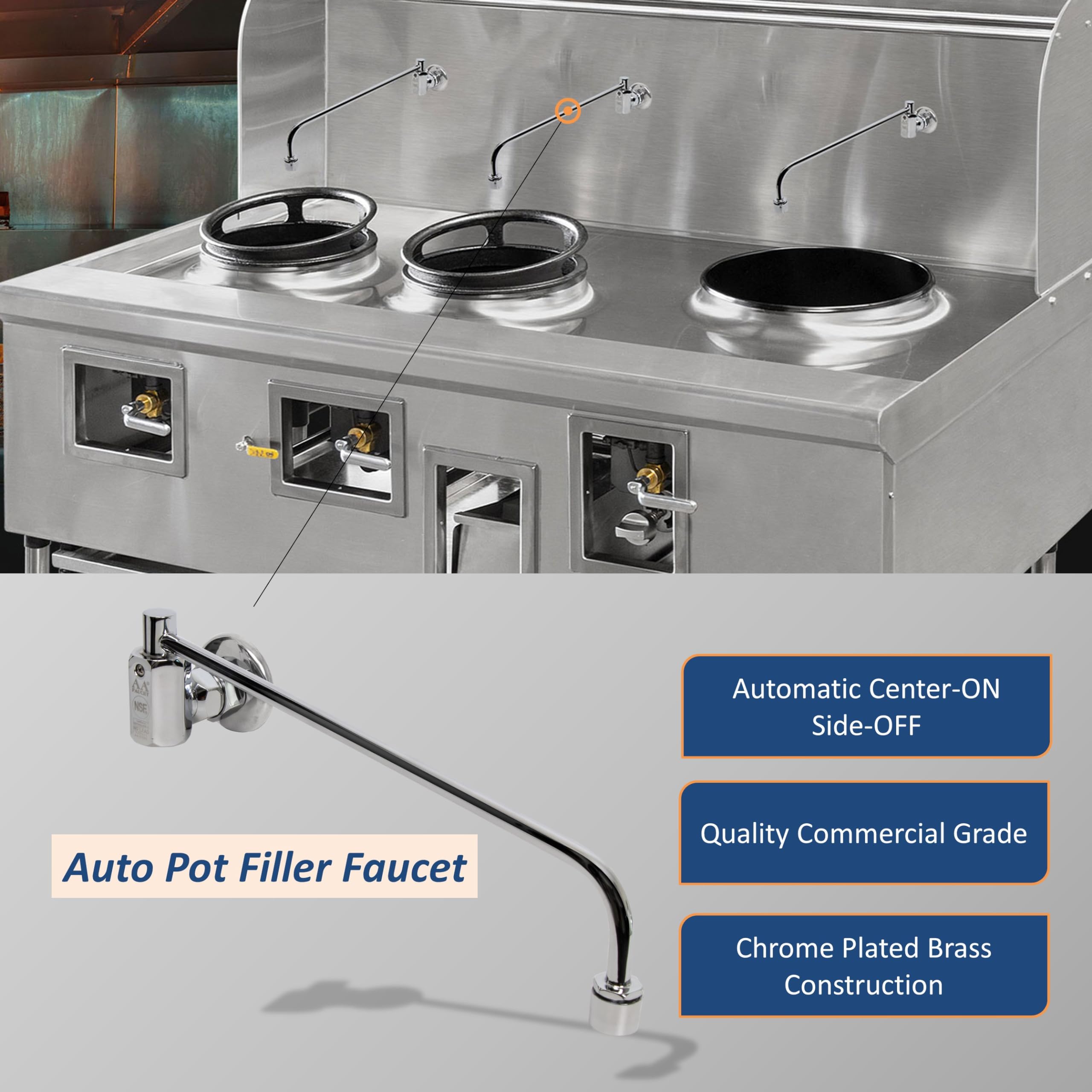 Commercial Automatic Faucet for Restaurant Kitchen - 14