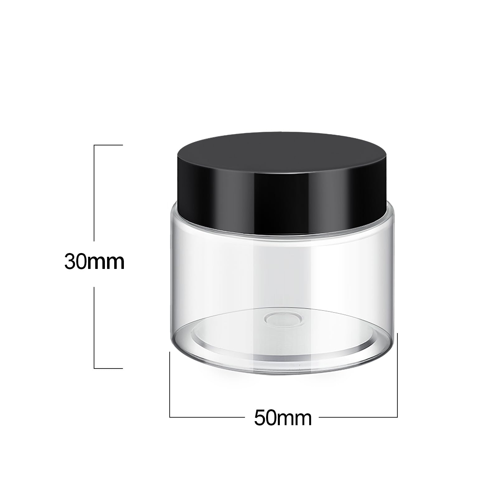 SATINIOR 36-Piece Black Plastic Jars with Lids - 1 oz Round Clear Airtight Containers for Leak-Proof Storage | Perfect for Travel Toiletries, Cosmetics, Lotions, Creams & Makeup Organizers | Ideal for Home, Salon & DIY Beauty Products