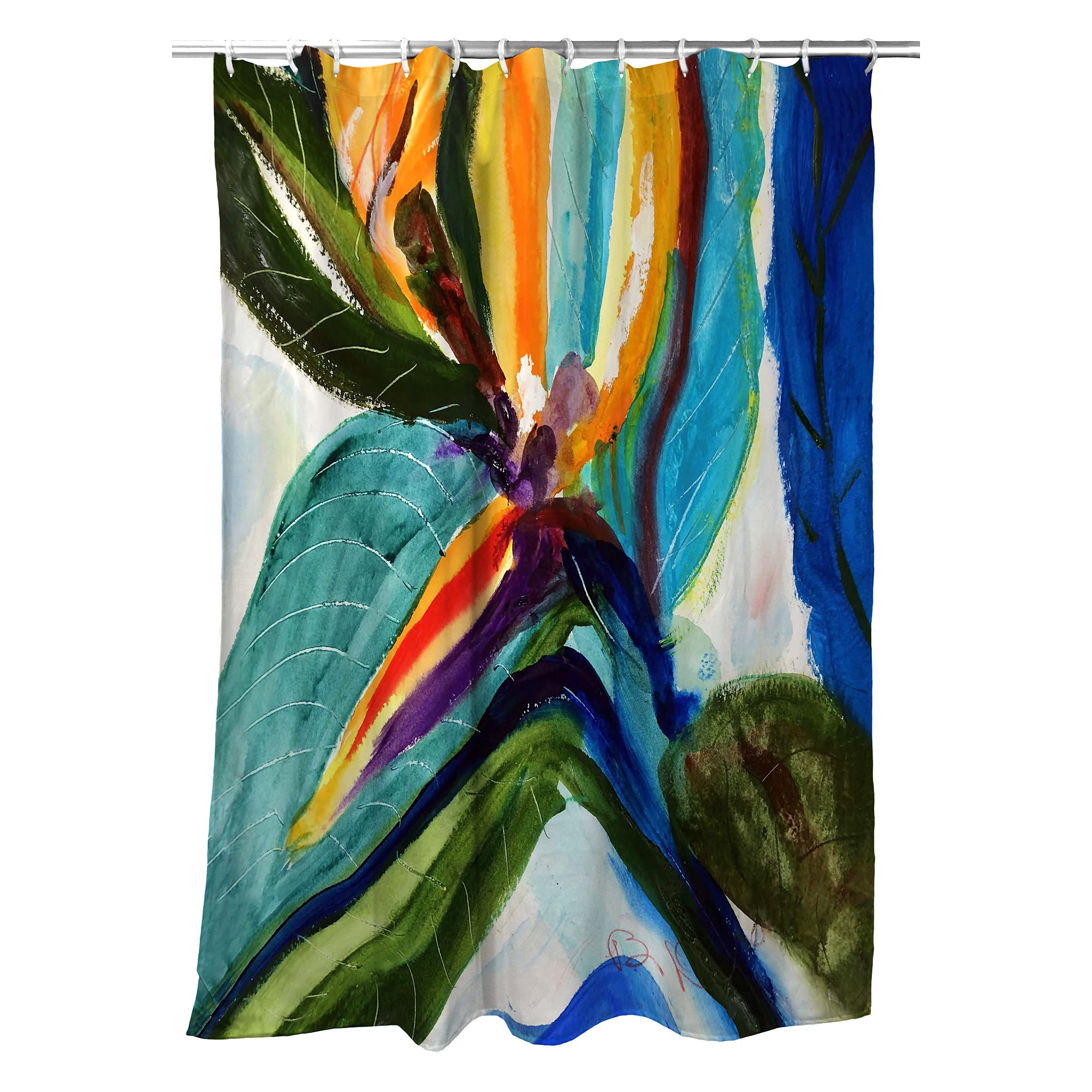 Betsy Drake Teal Paradise Waterproof Shower Curtain - Elegant Bathroom Decor for Modern Homes & Spa-Like Retreats