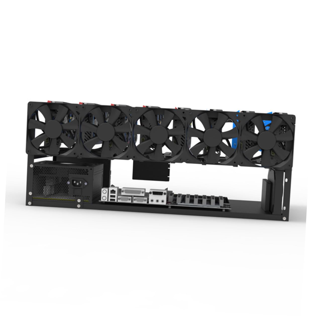 Mikikit RGB Open Air Computer Case - GPU Rack & Graphics Card Storage Bracket with Cold Rolled Sheet Metal for PC Builds, Gaming Rigs & Mining Rigs