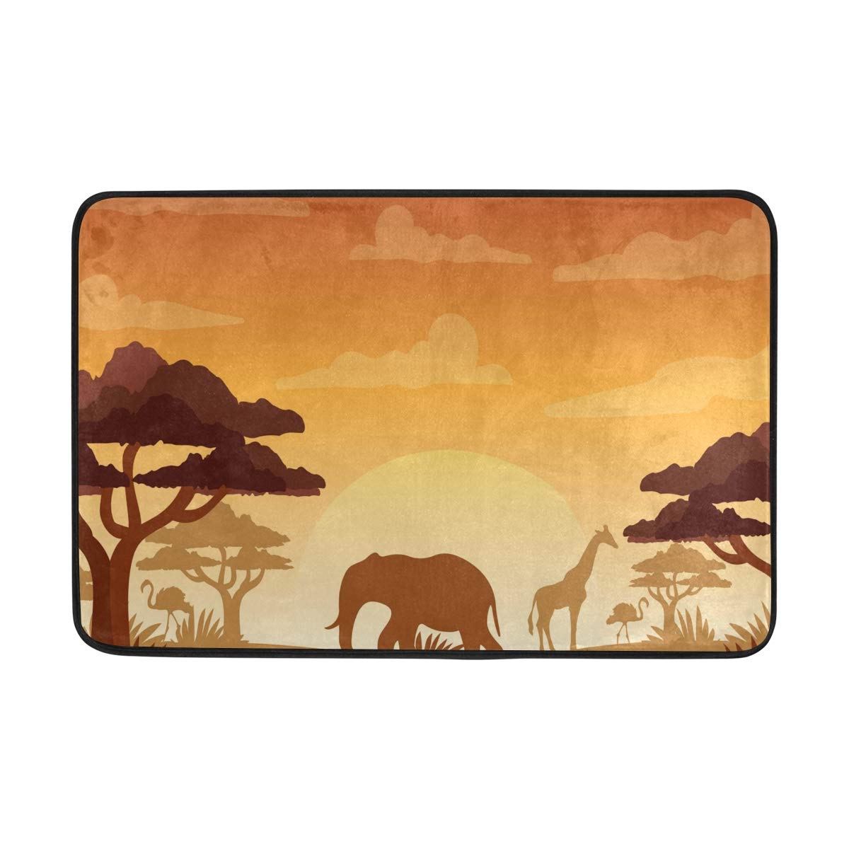 Premium Non-Slip Indoor Doormat with African Elephant Design - Modern Welcome Mat for Front Door, Bedroom, Bathroom & Toilet - Perfect for Home, Office & Apartment Entryways