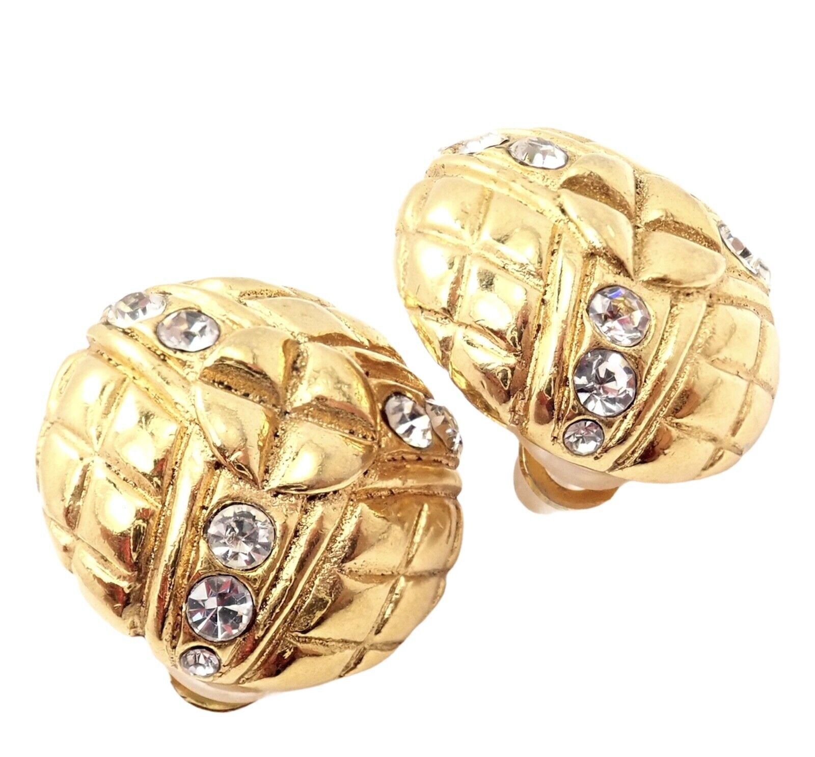 Vintage Chanel Paris France Crystal Earrings 1970s - Authentic Retro Luxury Jewelry for Women - Perfect for Parties, Weddings & Special Occasions