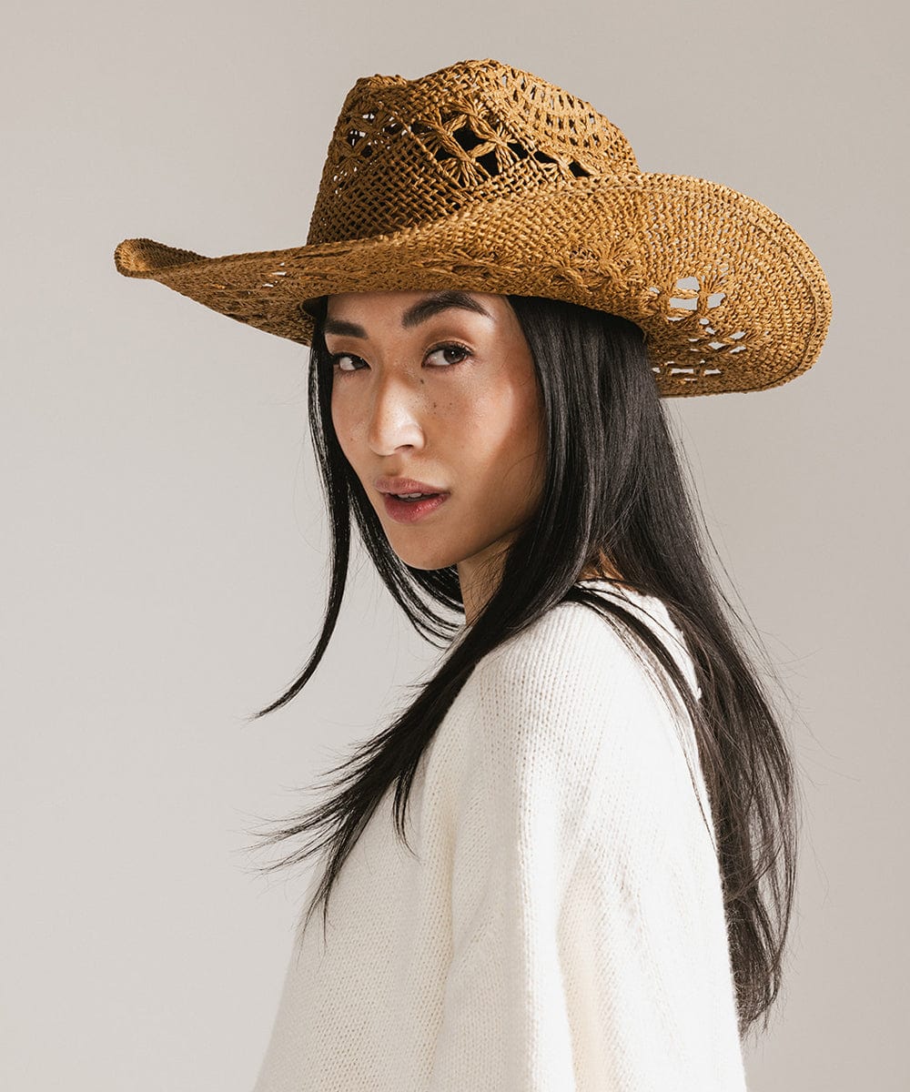 Stylish Remy Vented Straw Cowboy Hat for Women & Men - Breathable Sun Protection for Outdoor, Beach, and Country Music Festivals