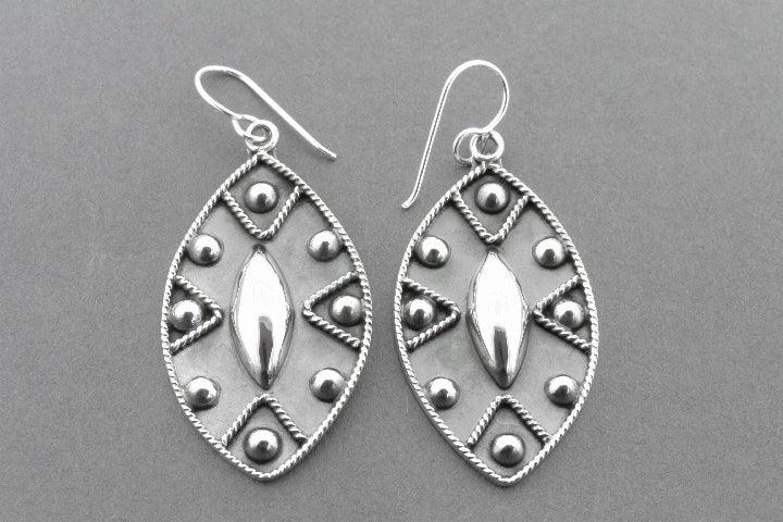 Sterling Silver Almond Tribal Earrings for Women – Boho Chic Handmade Jewelry for Parties, Weddings & Everyday Wear