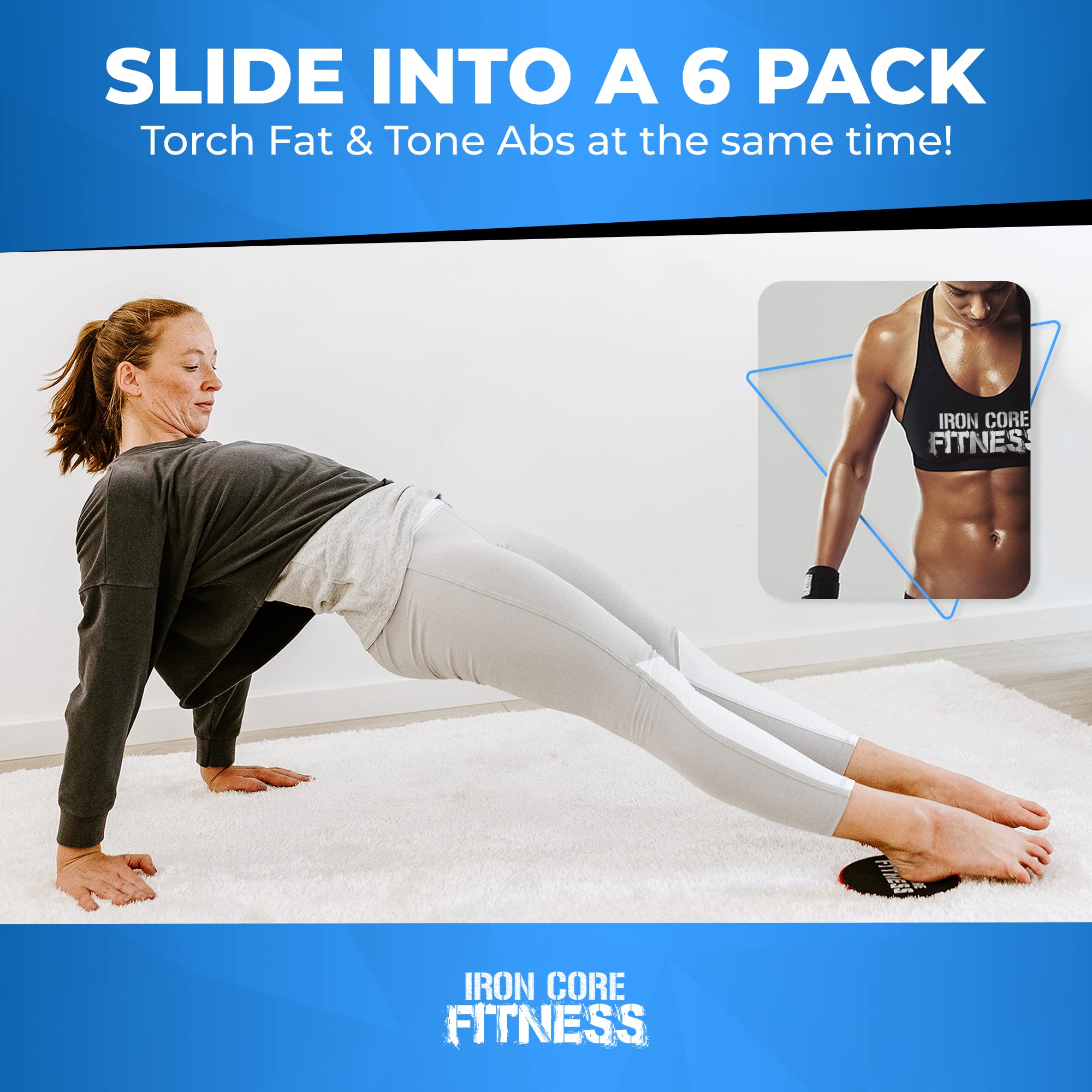 Core Sliders for Fitness - 2 Pack (1 Black & 1 Red) - Exercise Sliding Discs for Home Workouts, Gym Training & Group Fitness - Perfect for Personal Trainers & Core Exercises