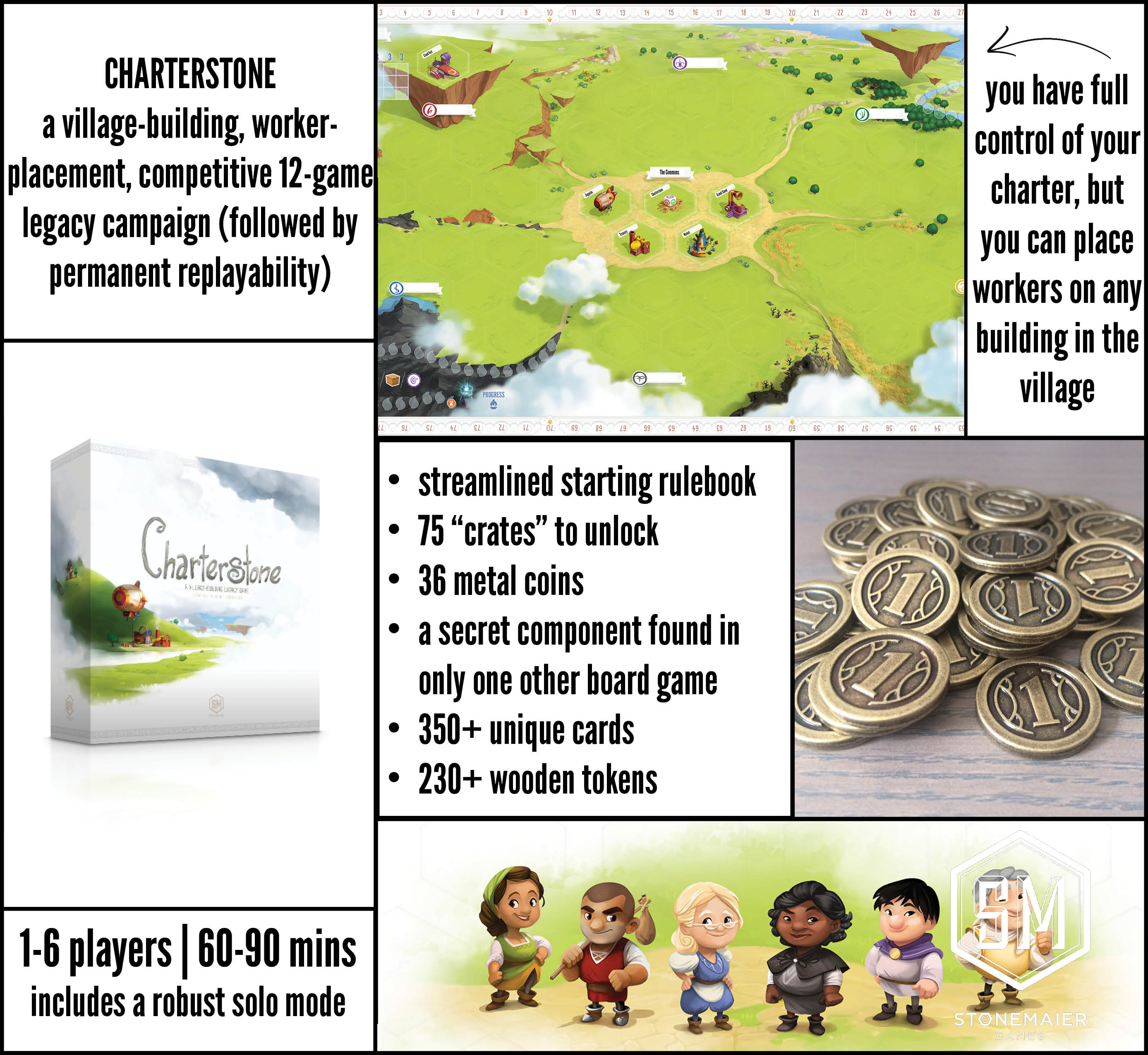 Charterstone Board Game - Award-Winning Legacy Strategy Game for Adults & Families | Perfect for Game Nights, Parties & Family Gatherings