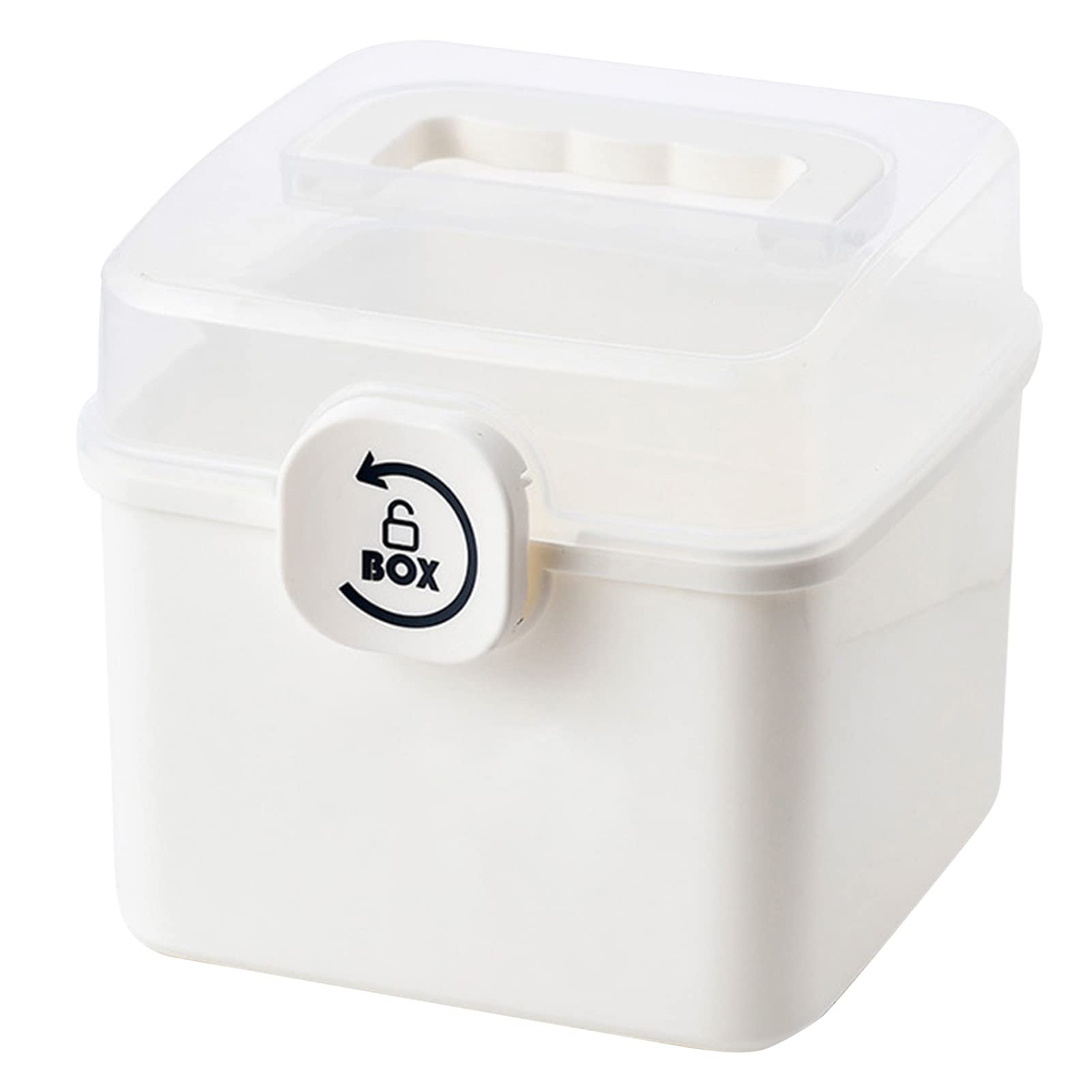 Stronrive Portable Medicine Box - Compact First Aid Kit for Home, Travel & Emergency - White Small Size - Perfect for Family Storage, Camping & Outdoor Activities
