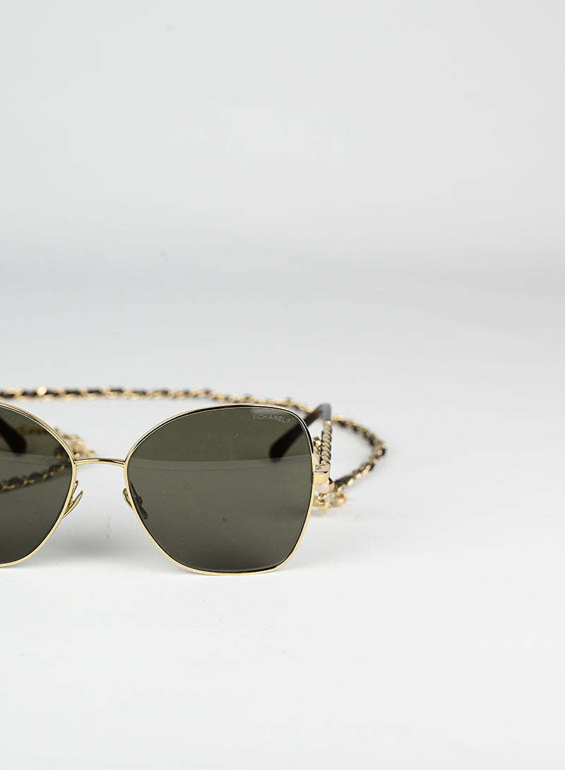Chanel Square Chain Sunglasses - Luxury Designer Sunglasses for Women - Perfect for Beach, Travel & Fashion Accessories