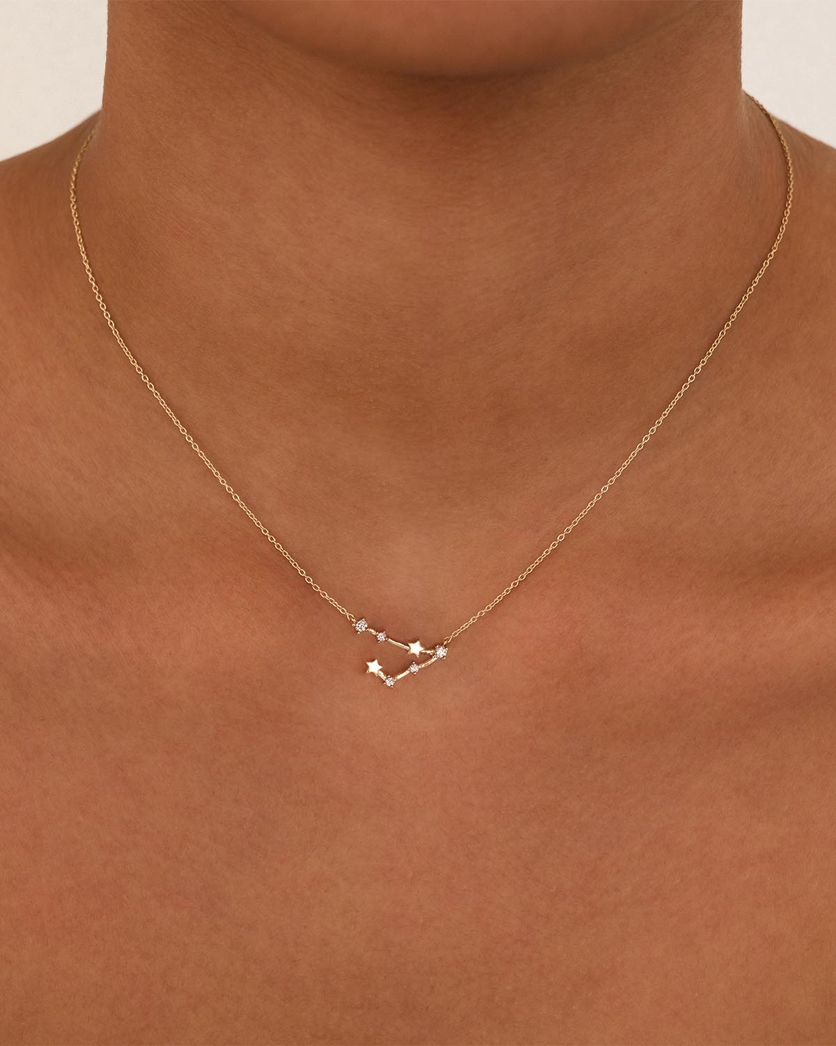 14K Solid Gold Starry Night Zodiac Constellation Diamond Necklace - Pisces Pendant for Women | Perfect Birthday Gift, Anniversary Present & Everyday Elegant Jewelry