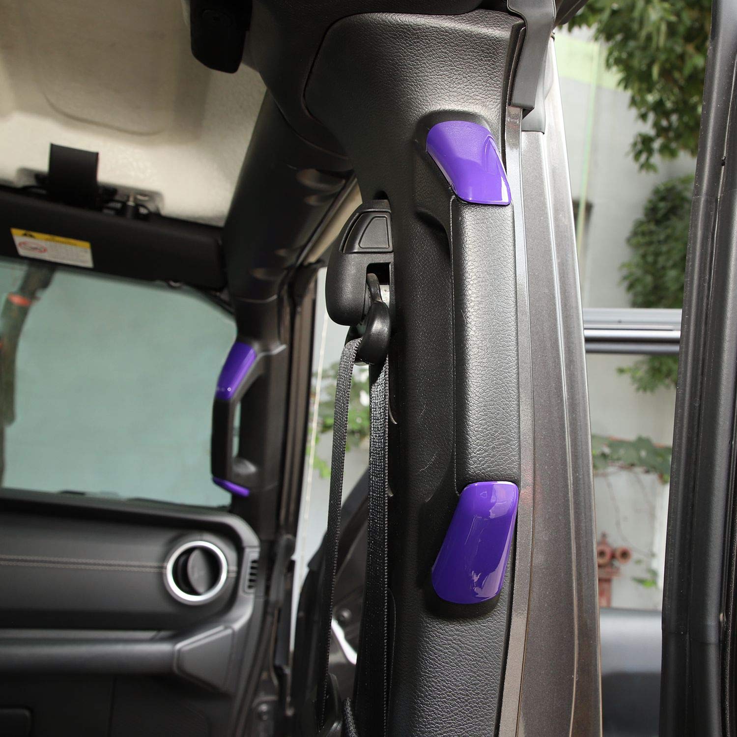 **Voodonala ABS Purple A&B Pillar Grab Handles Trim for 2018-2023 Jeep Wrangler JL JLU & Gladiator JT 4xe – Interior Accessories (8pcs) – Perfect for Off-Roading & Easy Entry/Exit**